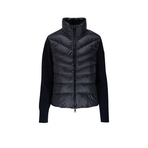 さっちゃん　モンクレール　ニット　ネイビー MONCLER モンクレール ニット メンズ 袖ワッペン クルーネック