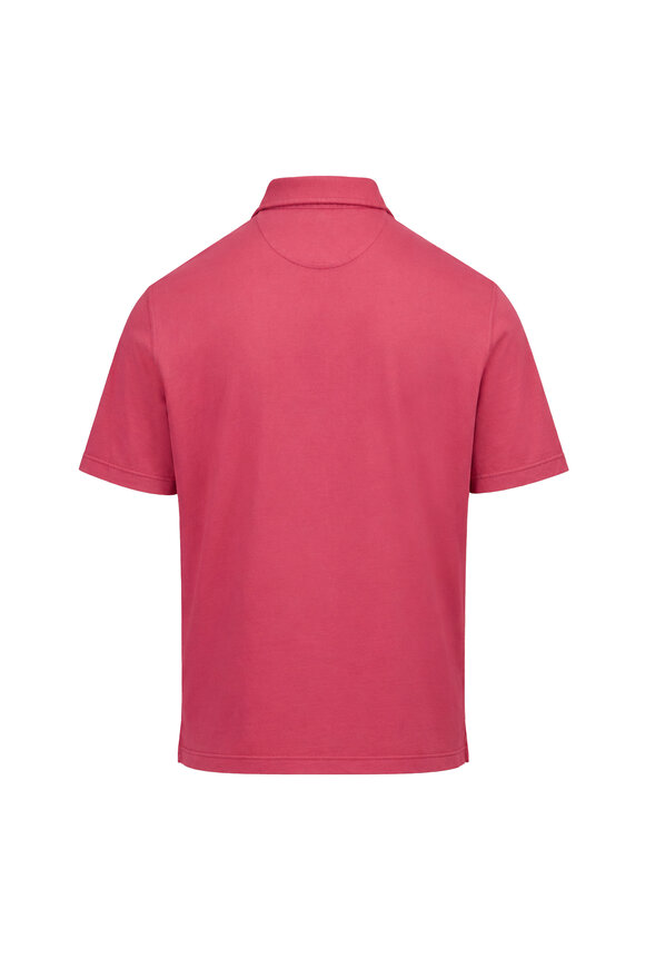 Fedeli Raspberry Jersey Cotton Polo - view 2