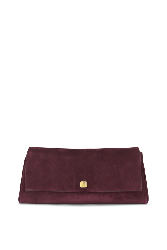 Khaite Audrey Rouge Noir Suede Clutch - view 1