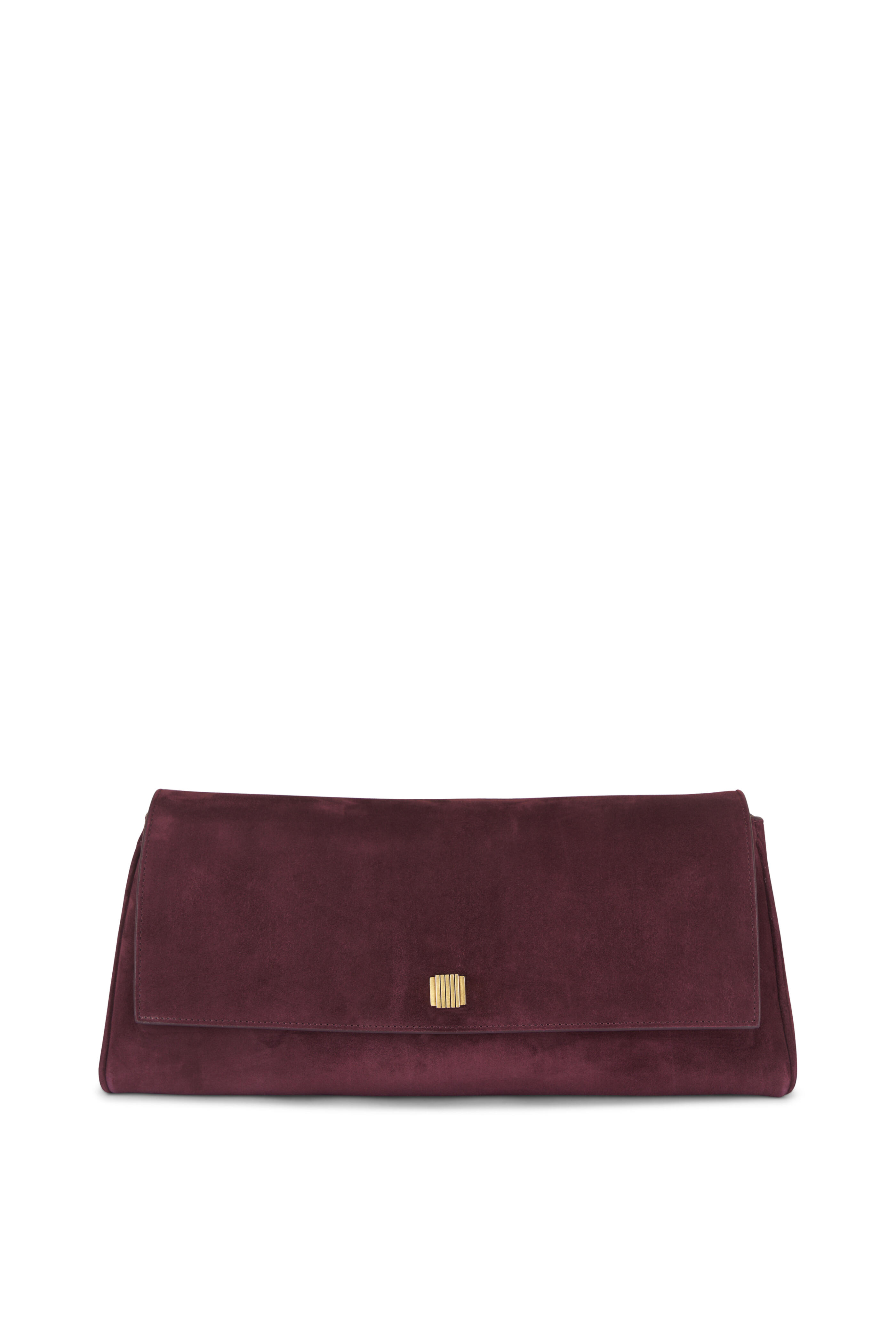 Khaite - Audrey Rouge Noir Suede Clutch - view 1