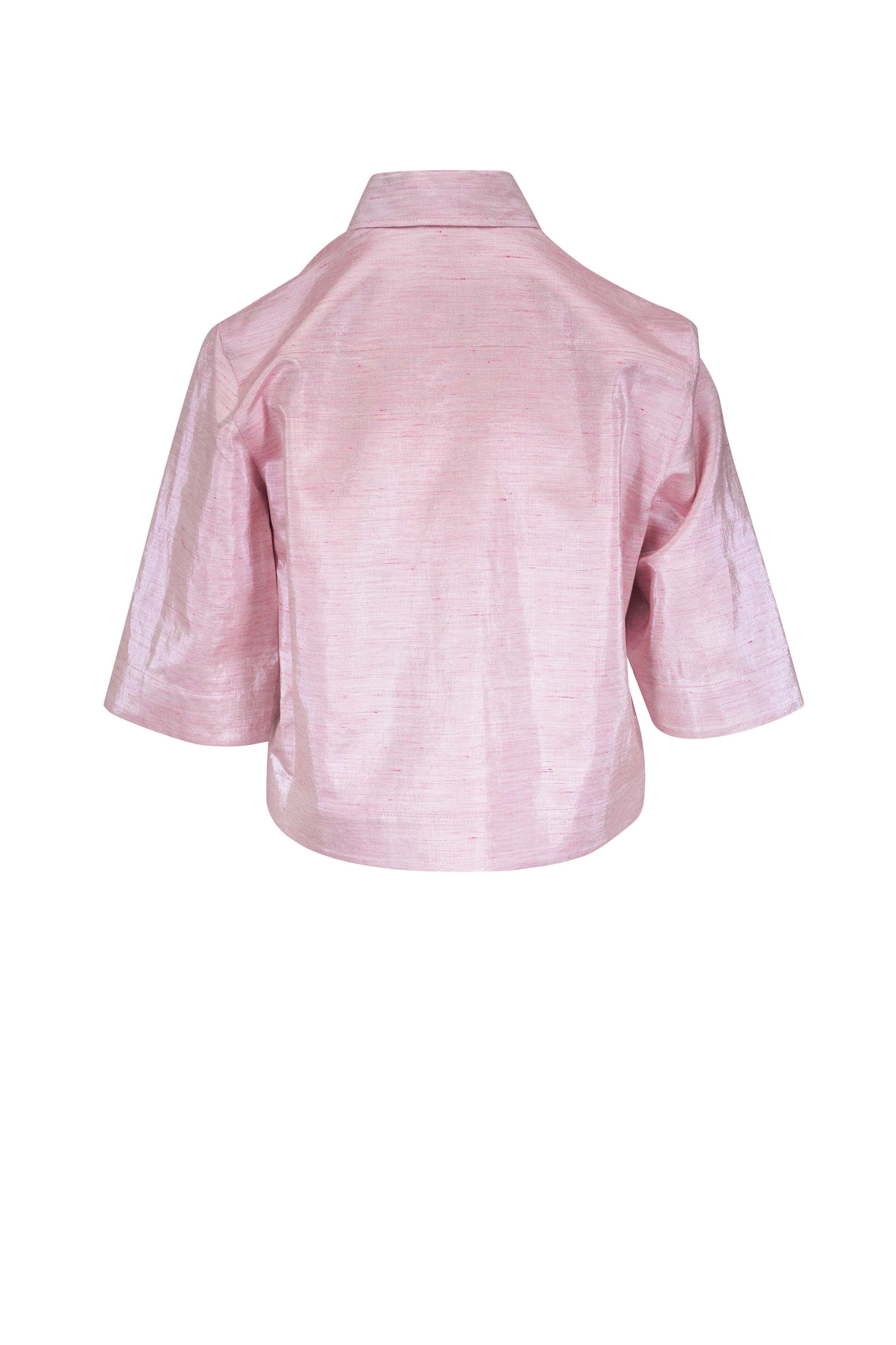 Akris Punto - Pale Pink Boxy Short Sleeve Button Down Shirt