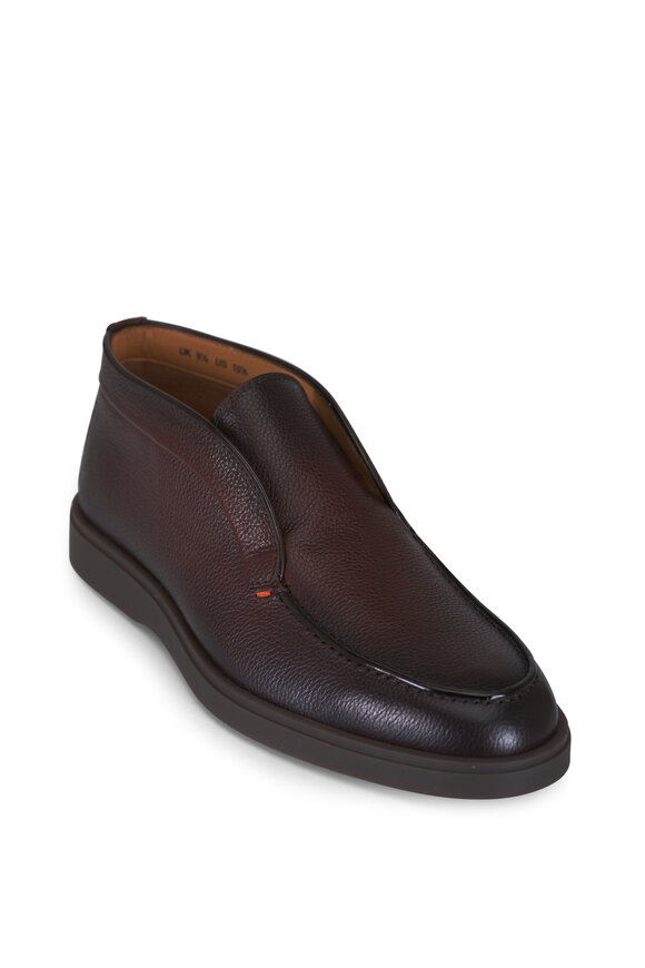 Santoni - Boneless Blue Suede Boot | Mitchell Stores