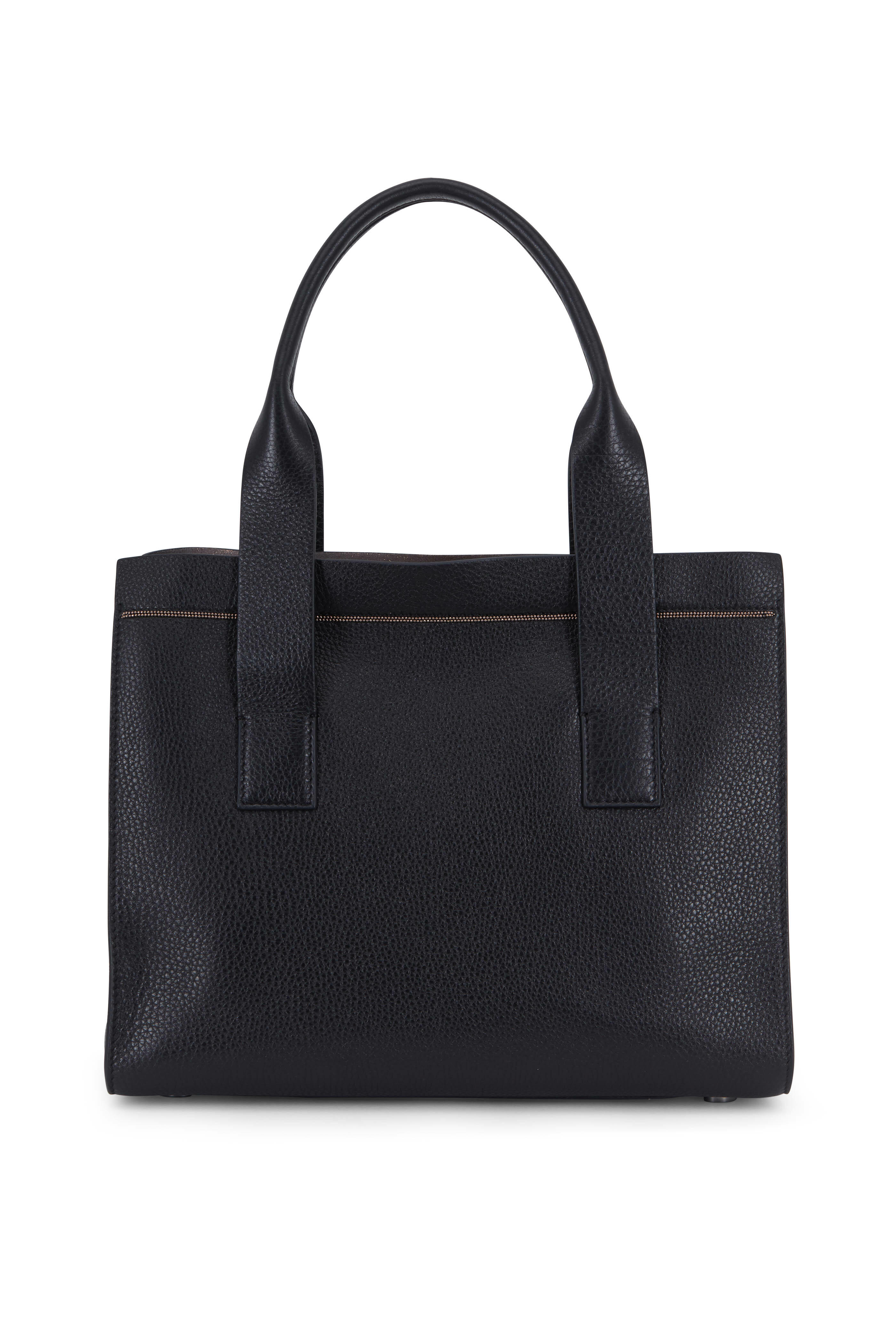 【関税&送料込】Brunello Cucinelli Shoulder Bag Brunello Cucinelli - Exclusively Ours! Black Leather Small