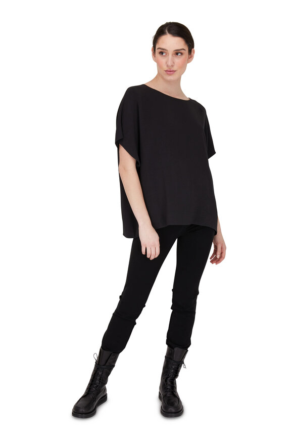 The Row - Nicolai Black Crepe Ankle Pant