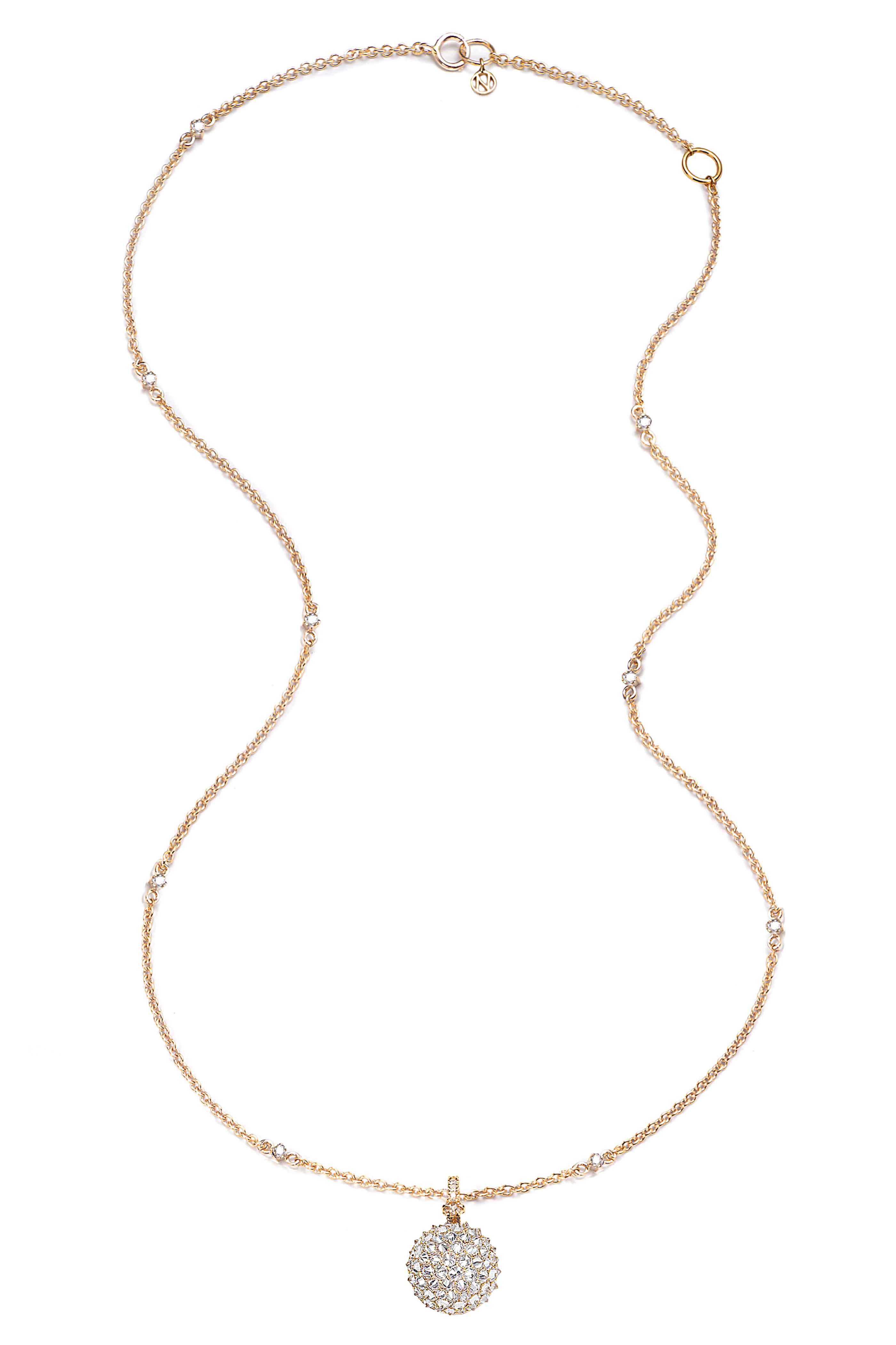 Nam Cho - 18k Yellow Gold Diamond "Spike" Pendant Necklace