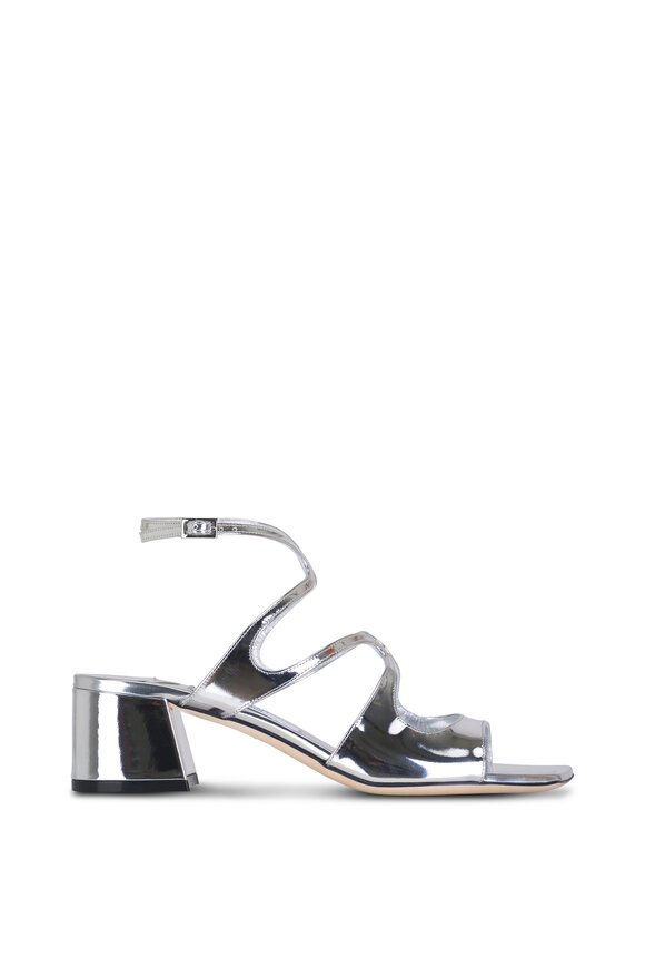 Jimmy Choo - Azilia Silver Ankle Strap Sandal, 45mm 