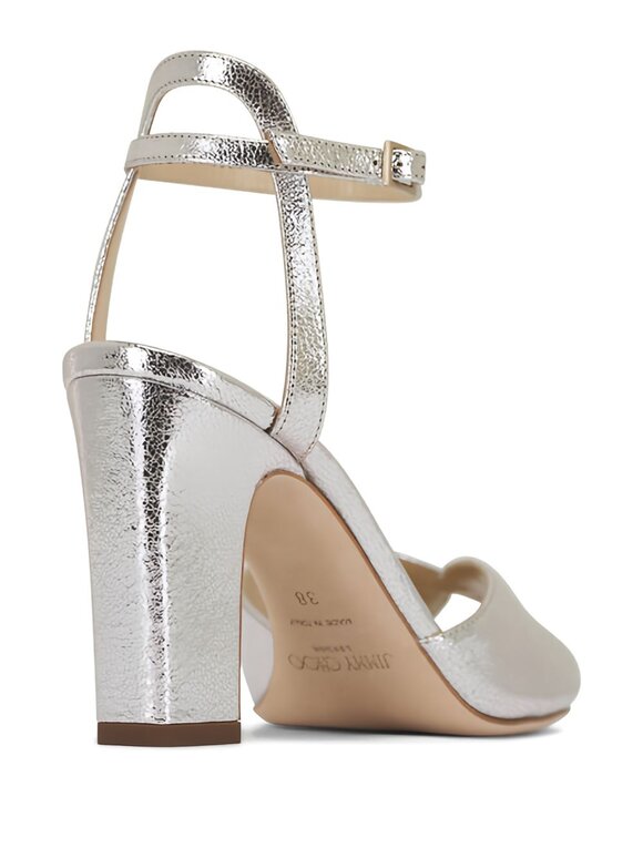 Jimmy Choo Sacaria Glitter Leather Block Heel Sandal, 85mm - view 7