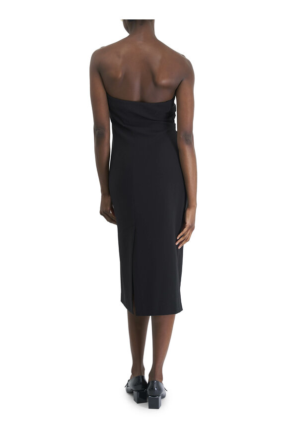 Vince - Black Strapless Draped Dress