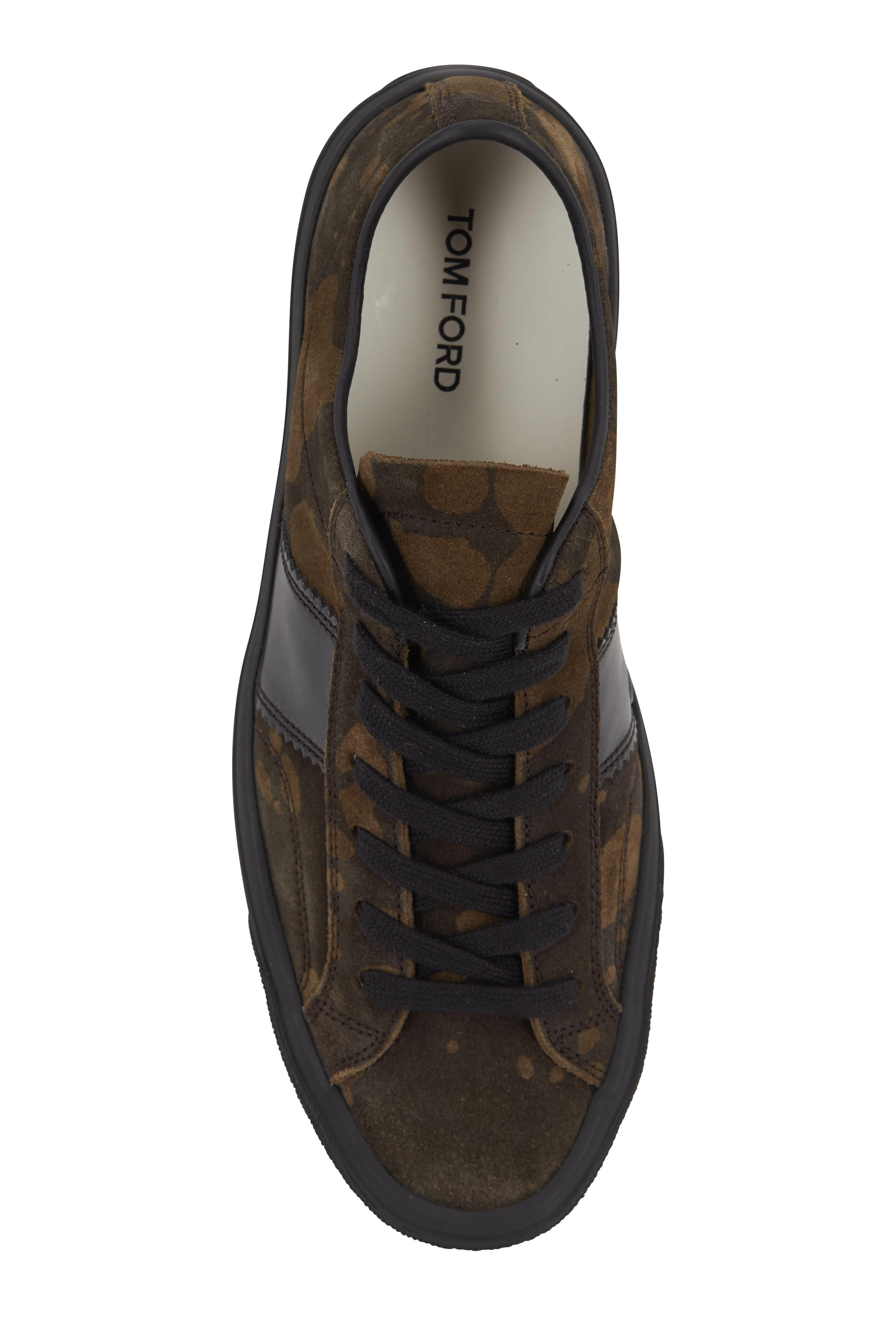 Tom Ford - Olive Green Suede Camo Sneaker | Mitchell Stores