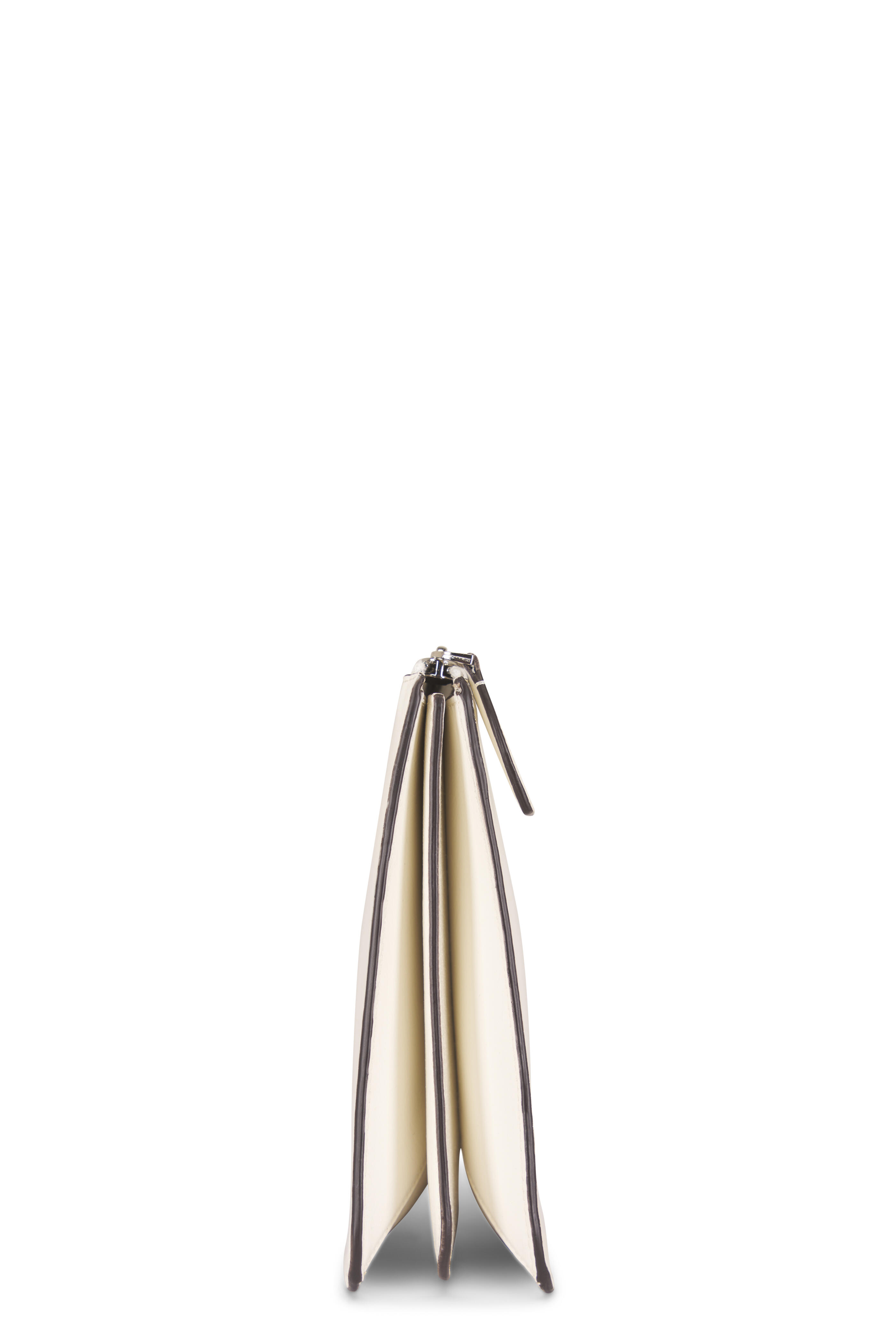 Totême - Three Fold Off White Leather Clutch