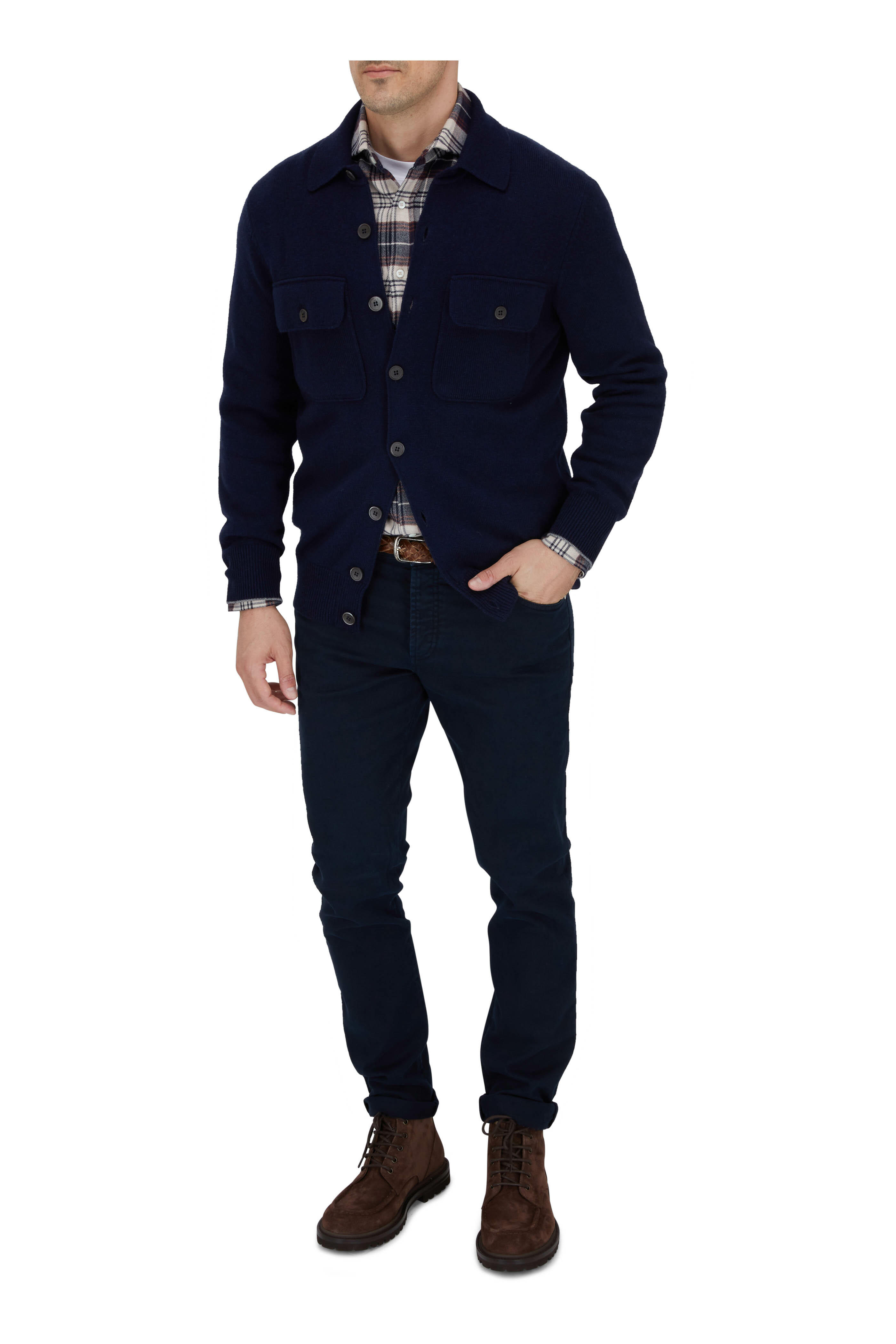 Brunello Cucinelli - Navy Wool, Cashmere & Silk Overshirt