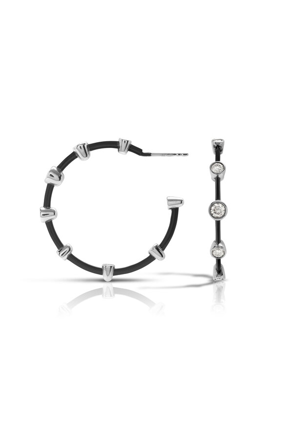 Mariani 18k White Gold Black Elettra Diamond Earring