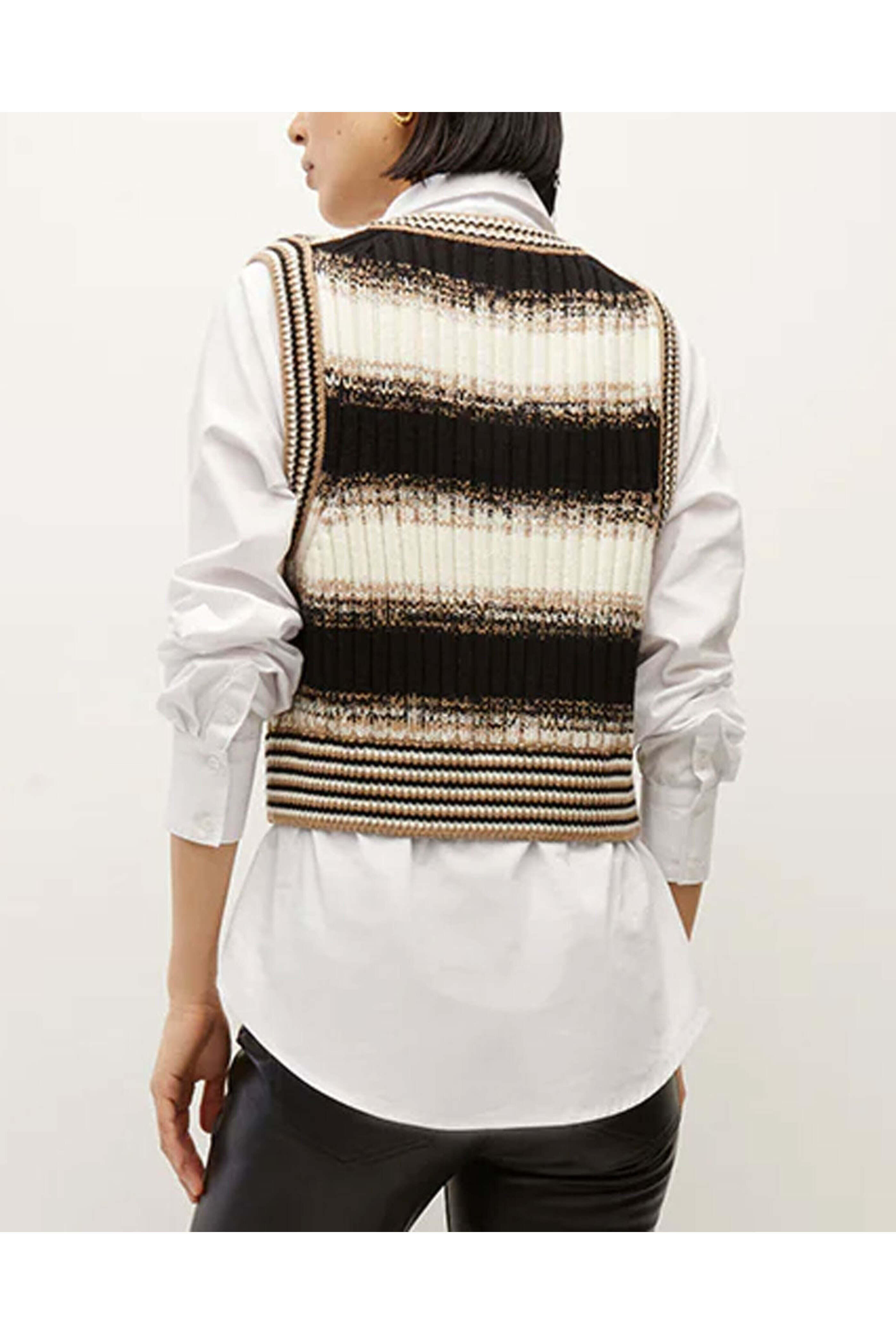 Veronica Beard - Black Mixed Knit Spear Top