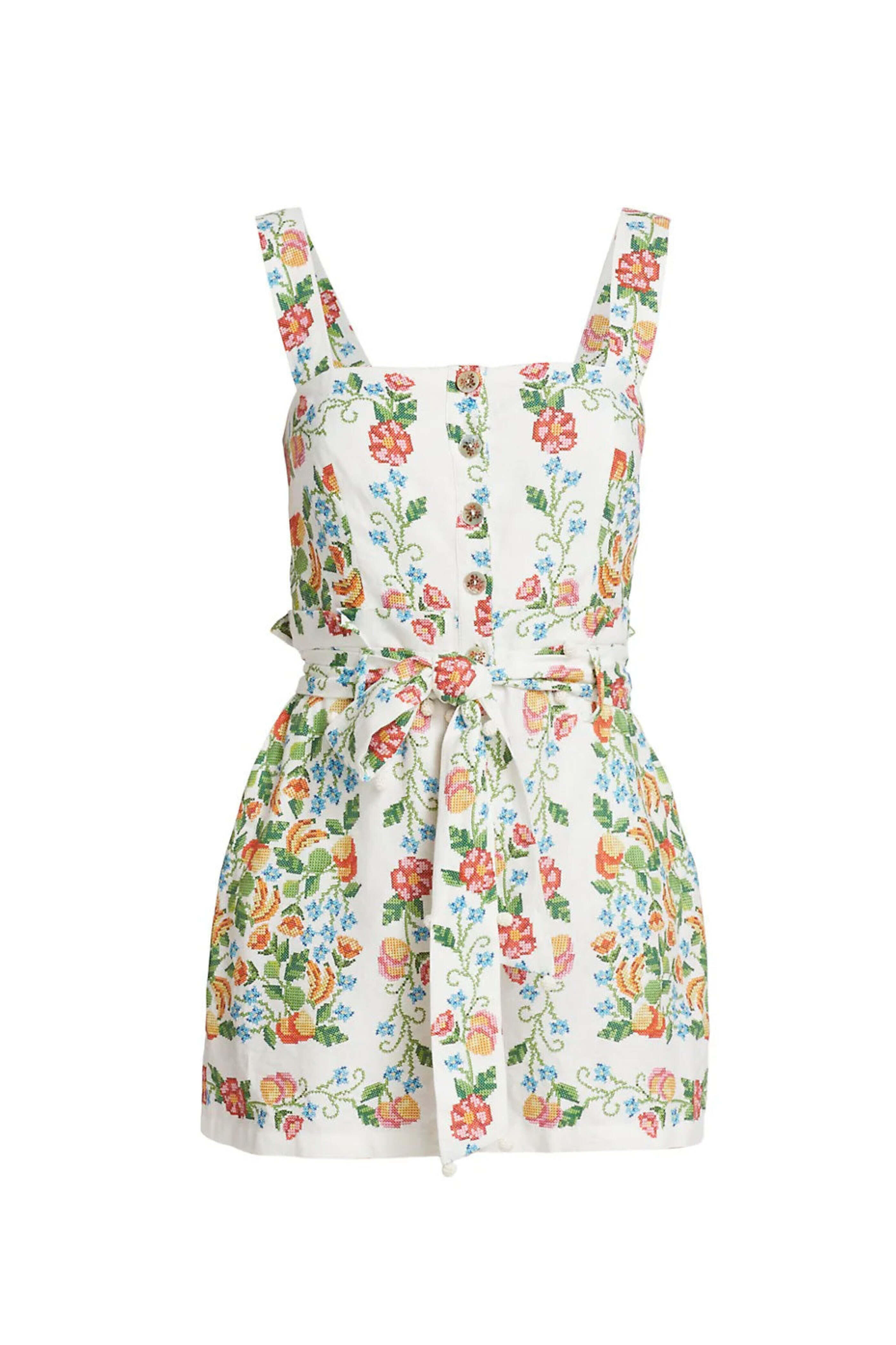 Farm Rio - Tropical Romance Off-White Romper