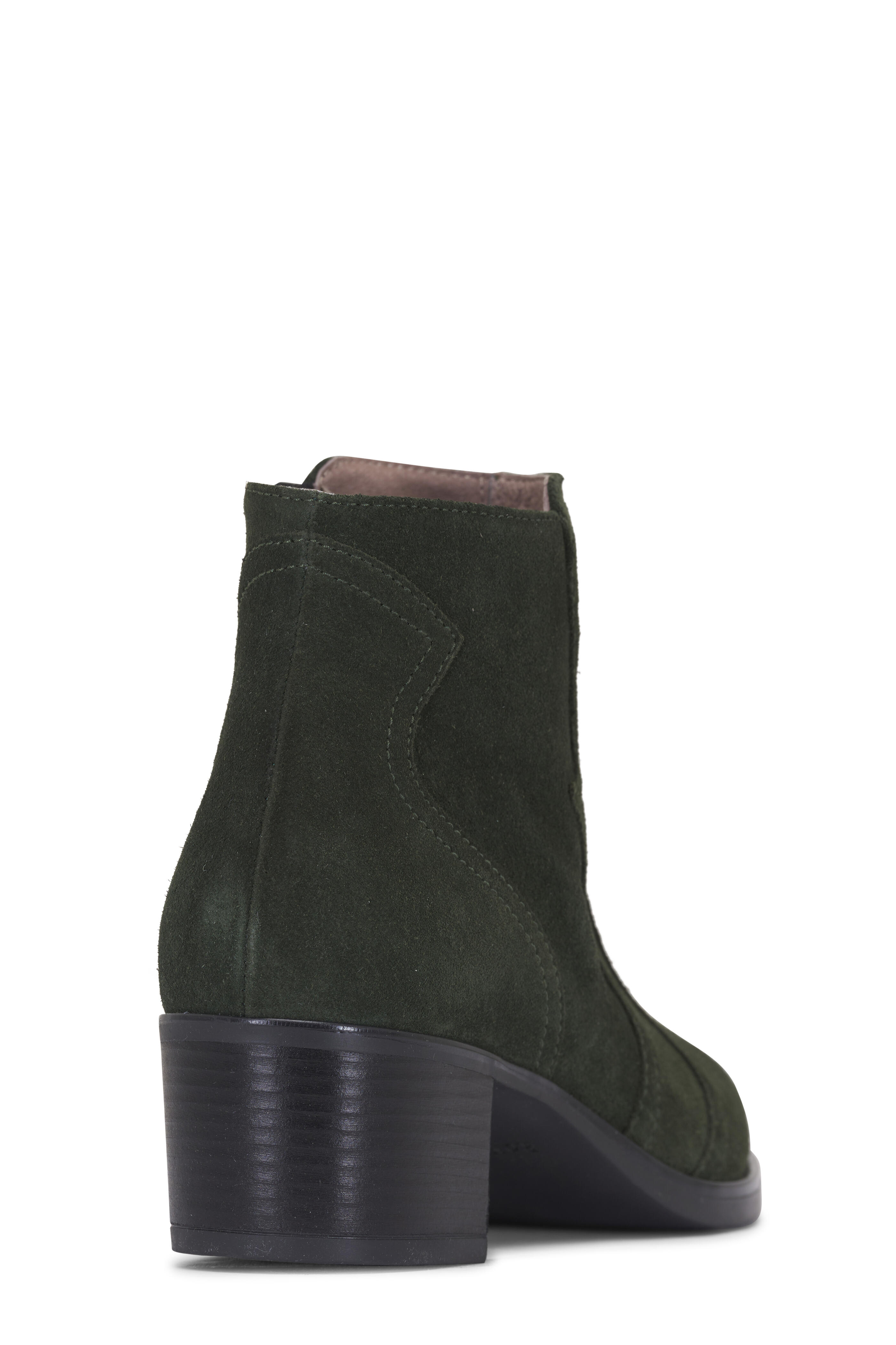 Ron White - Wayva Hunter Green Suede Short Bootie, 50mm