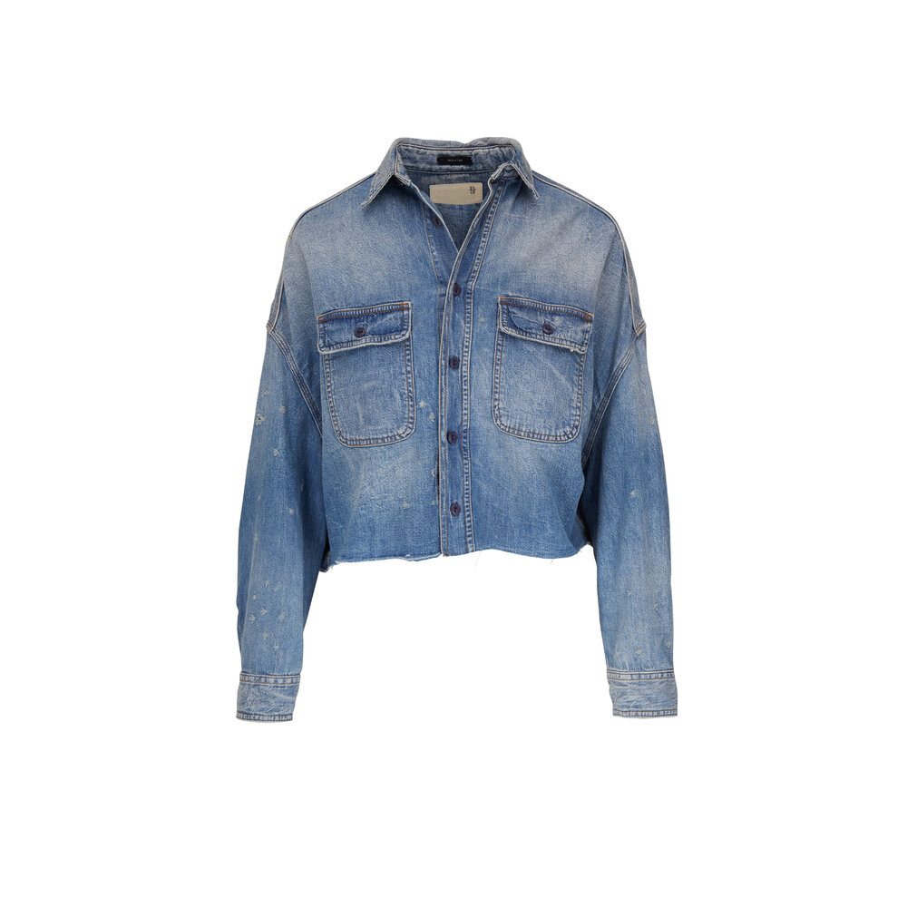 R13 Brindley Cropped Denim Shirt Mitchell Stores