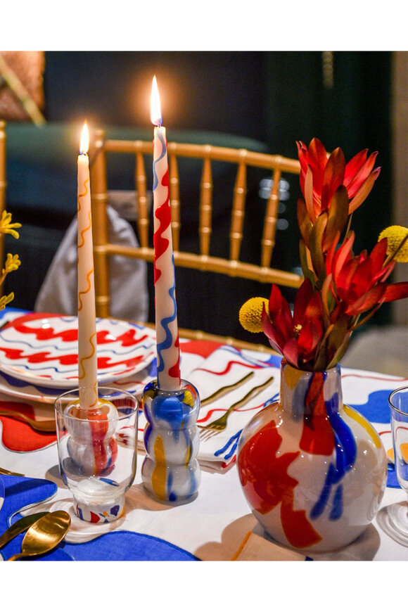 Misette Medium Primary Confetti Glass Candleholder - view 3