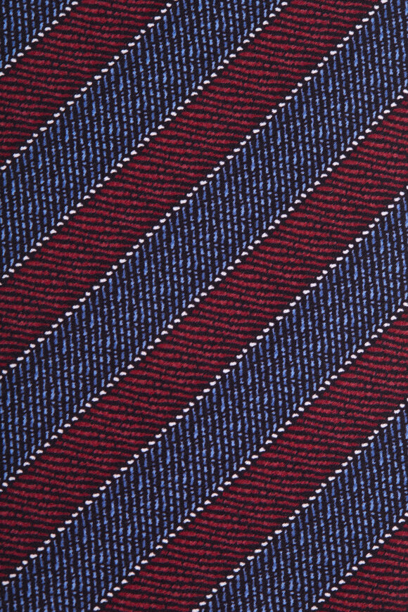 Dolce Punta - Red & Blue Stripe Silk Necktie