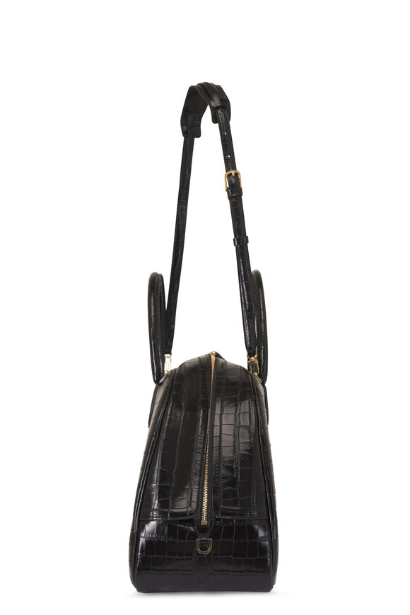 Totême Large Black Embossed Leather Traveler Bag - view 4