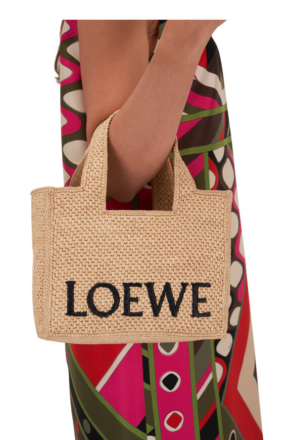 Loewe - Small Natural Raffia Logo Shoulder Bag 