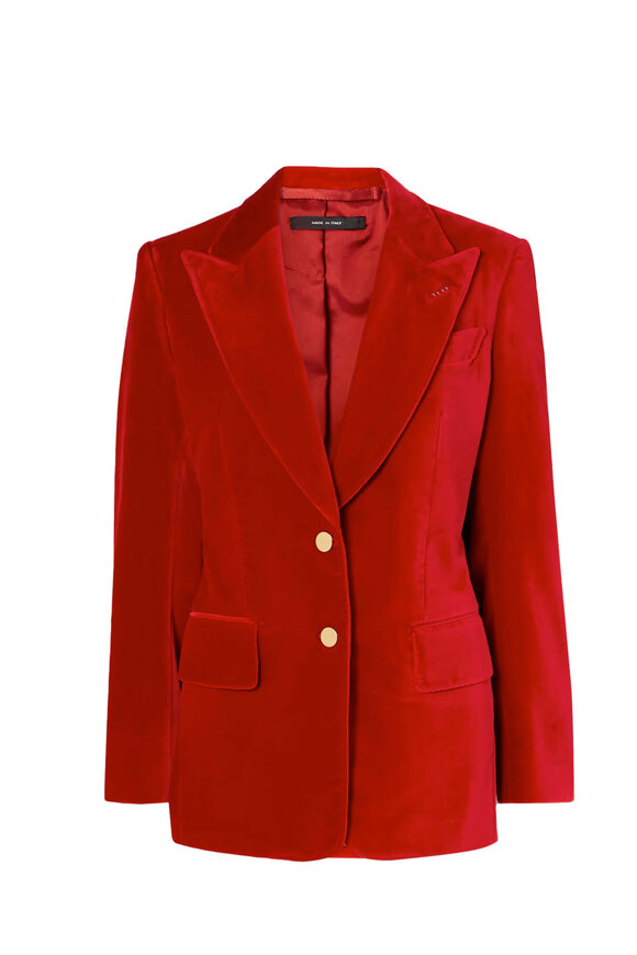 Tom Ford - Jungle Red Cotton Velvet Jacket