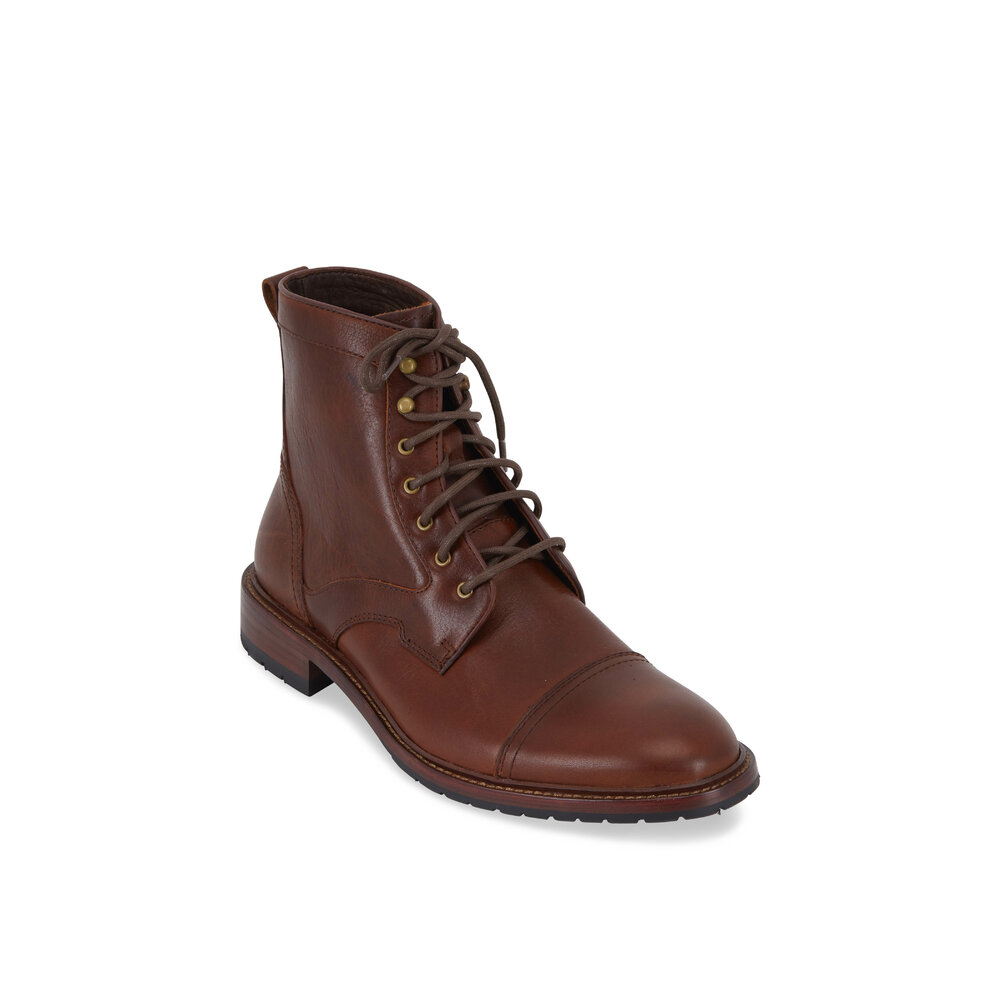 Trask Lawrence Cognac English Oiled Steer Leather Boot