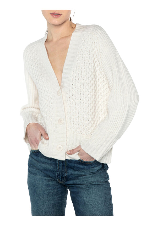 Kinross - Pearl Luxe Mixed Stitch Cashmere Cardigan 