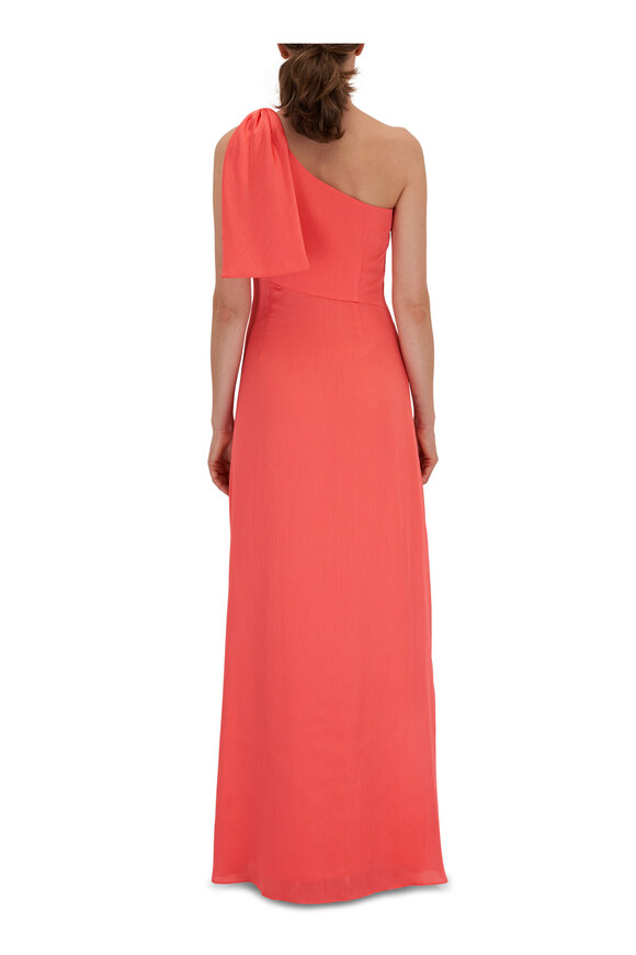 Sachin + Babi - Chelsea Coral Crinkle Crepe One Shoulder Gown 