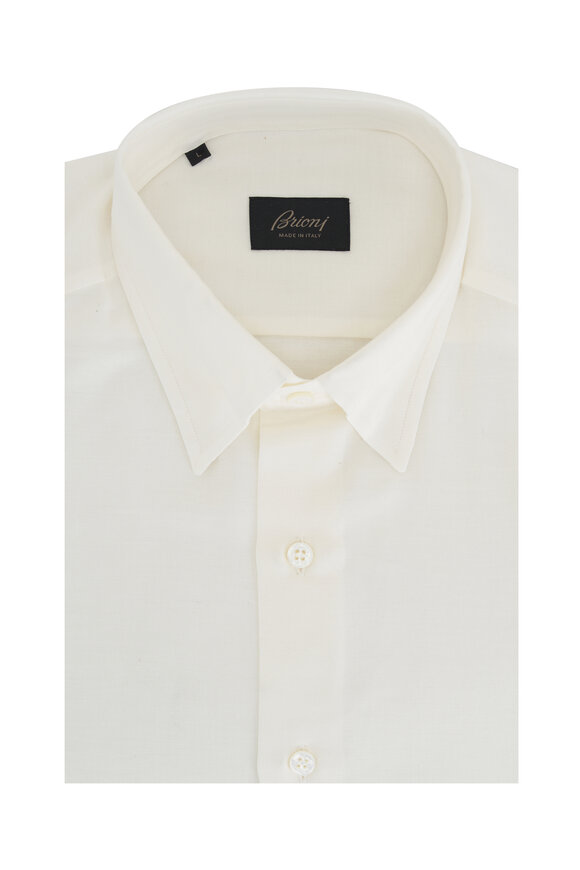 Brioni - White Cotton & Cashmere Sport Shirt 