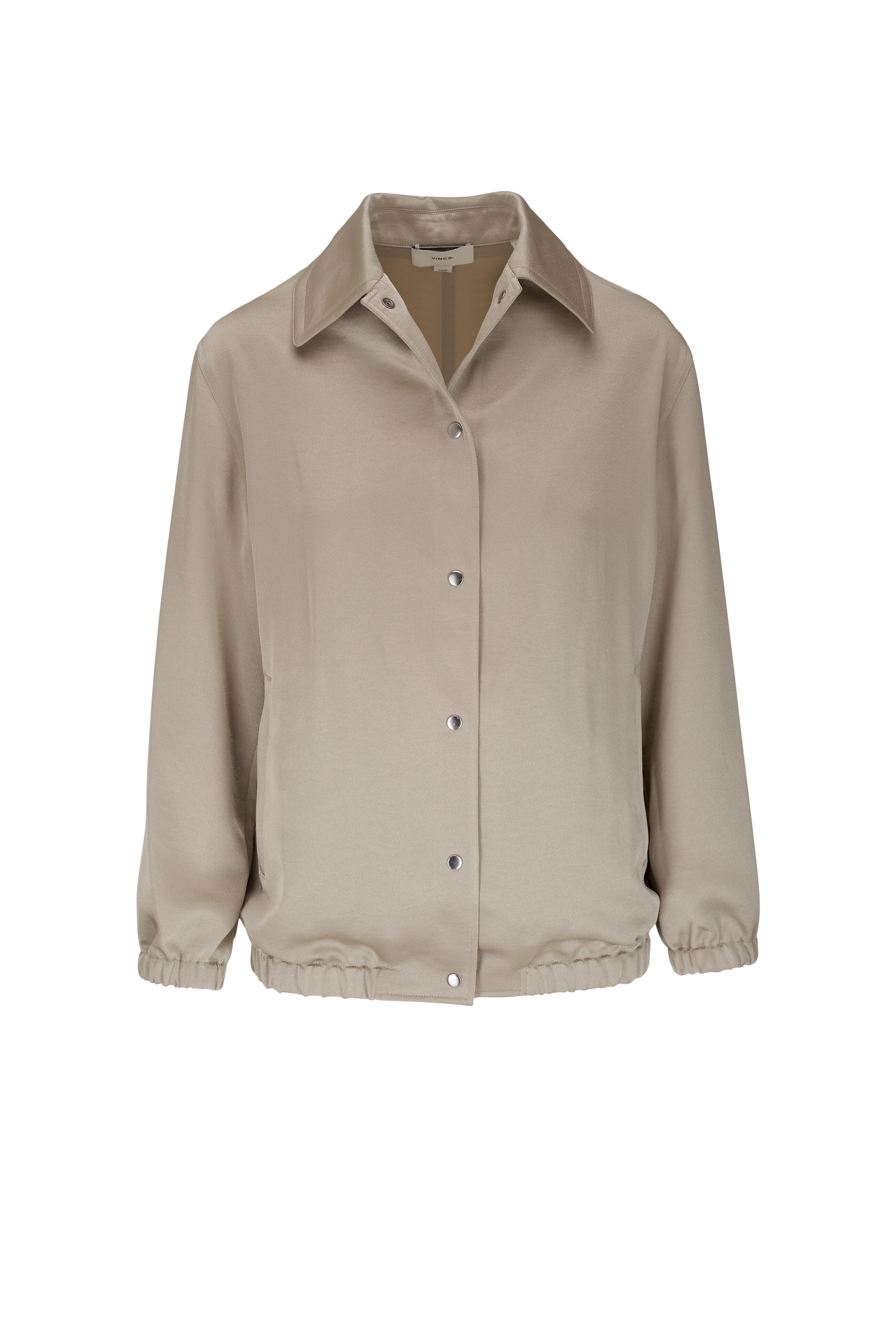 Vince - Shiny Snap-Front Light Sepia Jacket | Mitchell Stores