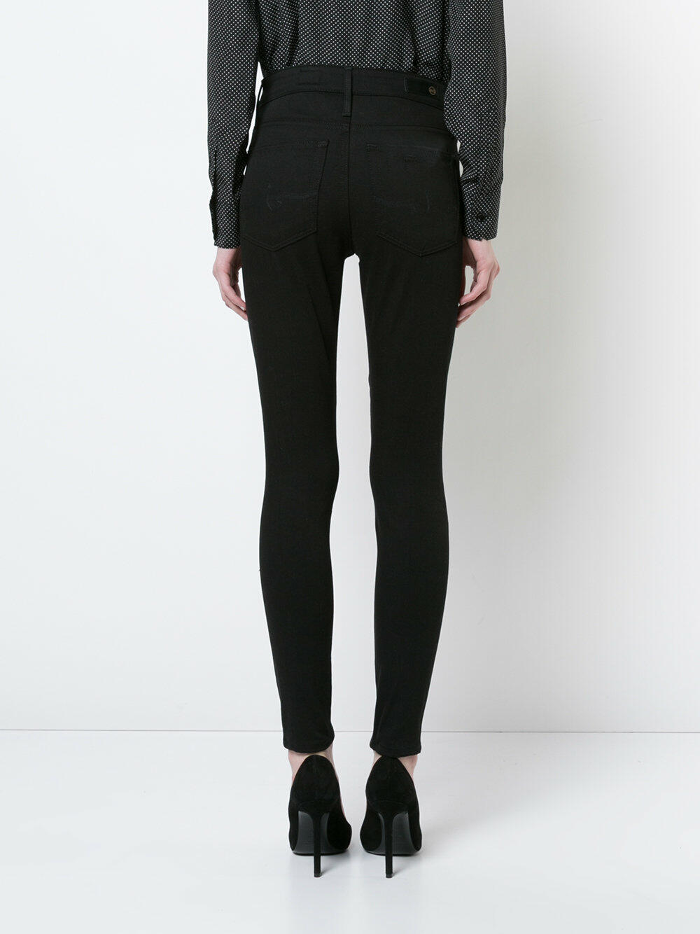 AG - Farrah Black High-Rise Leather Front Pant