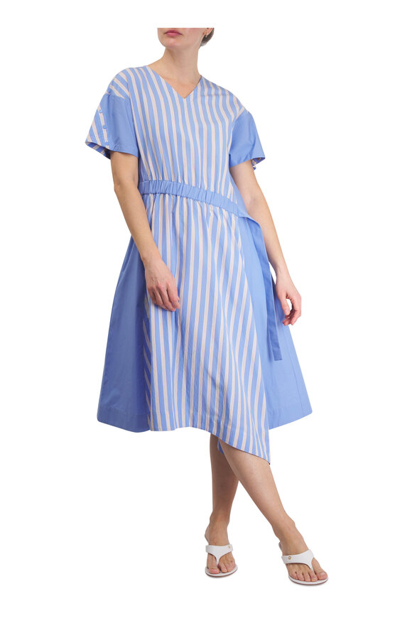 3.1 Phillip Lim - Oxford Blue Stripe Asymmetrical Dress