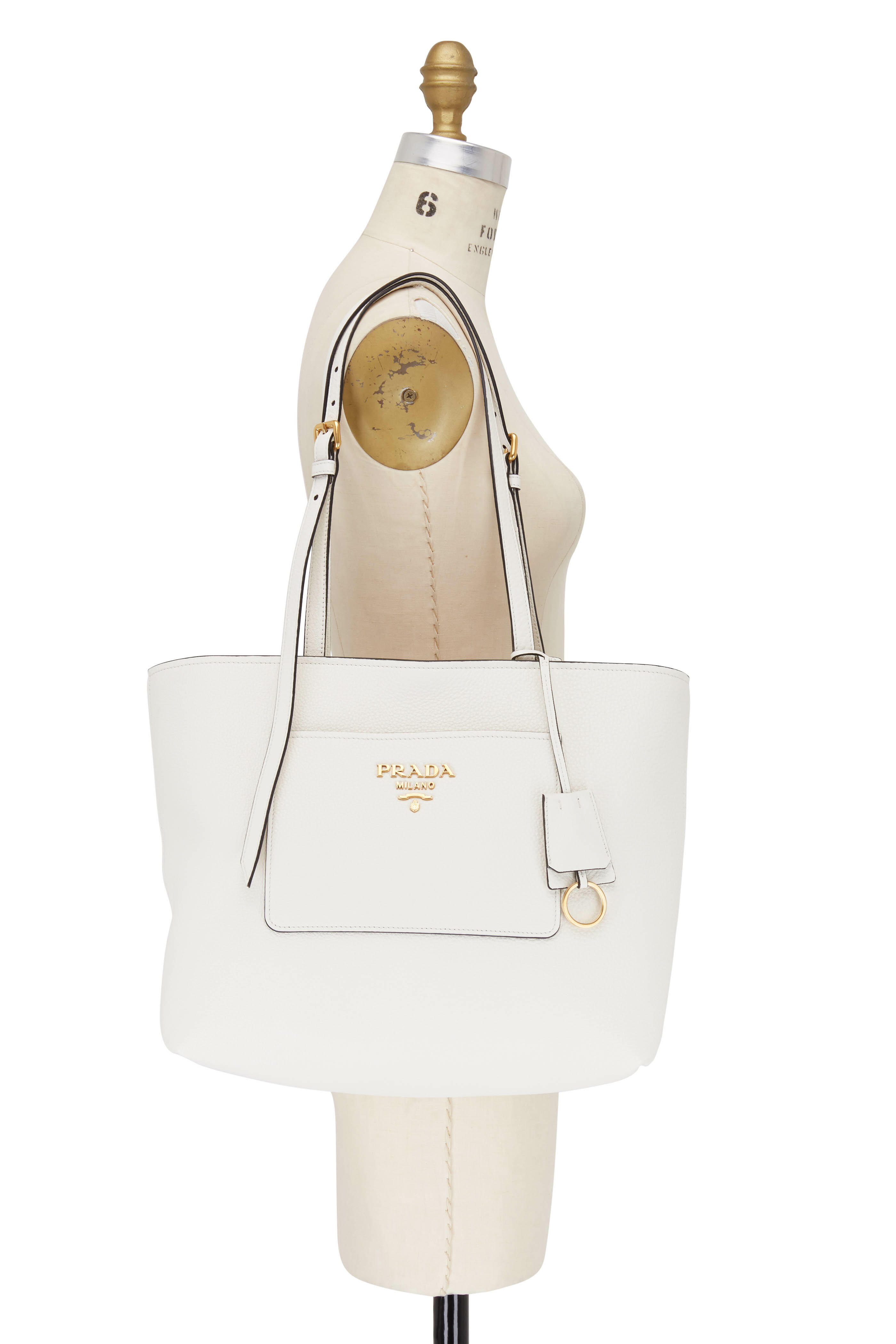 Prada - Oxygen Vitello Leather Front Pocket Tote