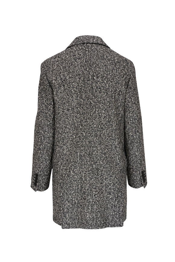 Max Mara - Ovale Black & White Tweed Long Blazer 