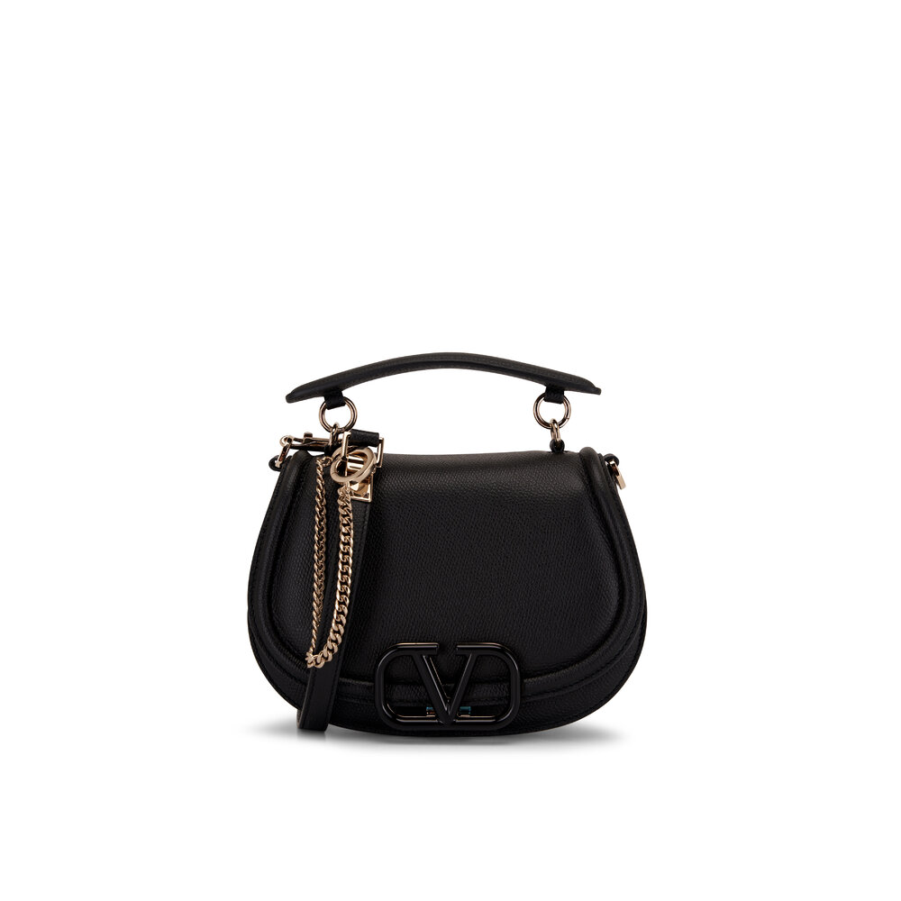 VALENTINO GARAVANI: VLogo Type bag in leather - Black  Valentino Garavani  shoulder bag 2W2B0L49MUS online at