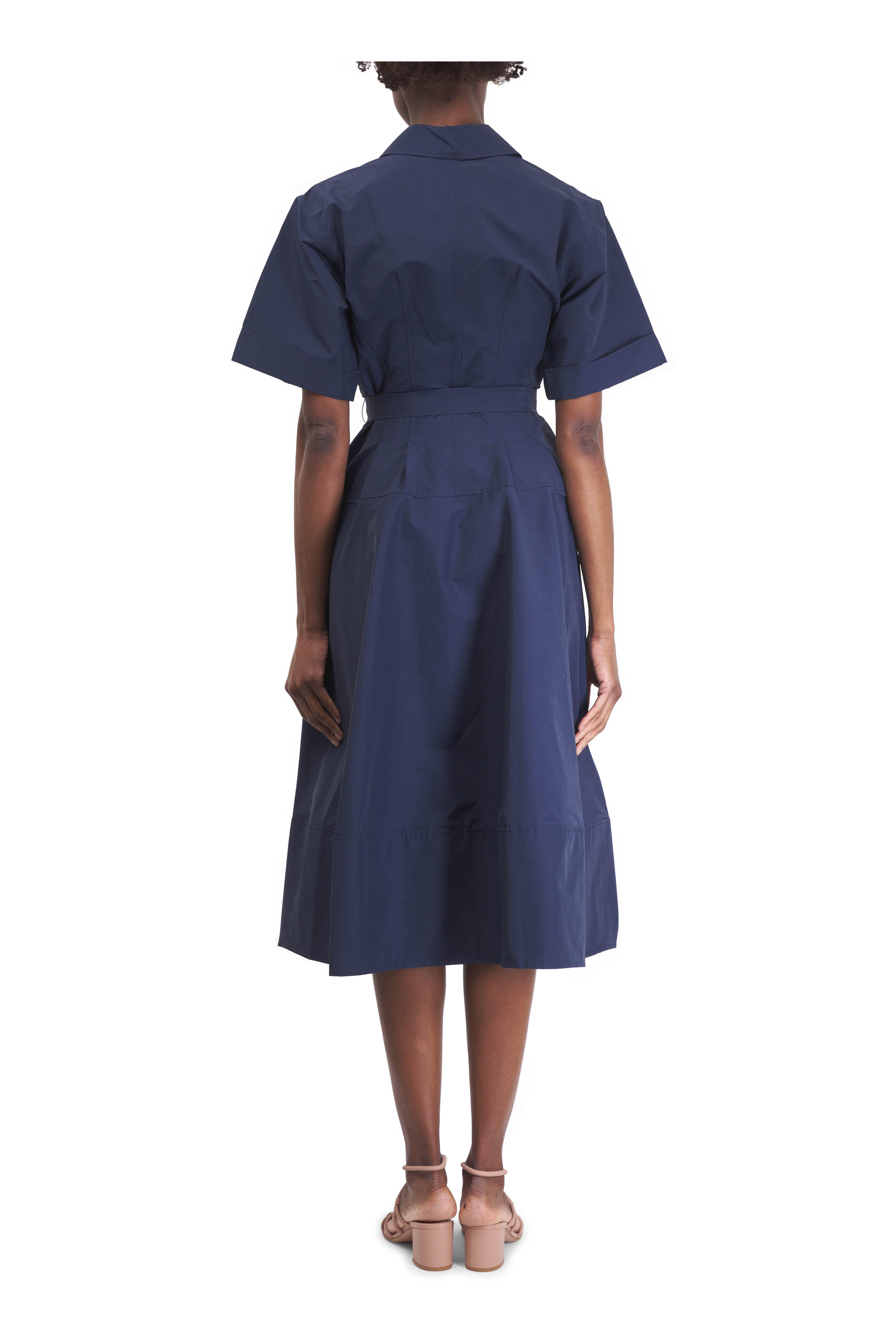 Simkhai - Deanna Midnight Short Sleeve Belted Midi Dress