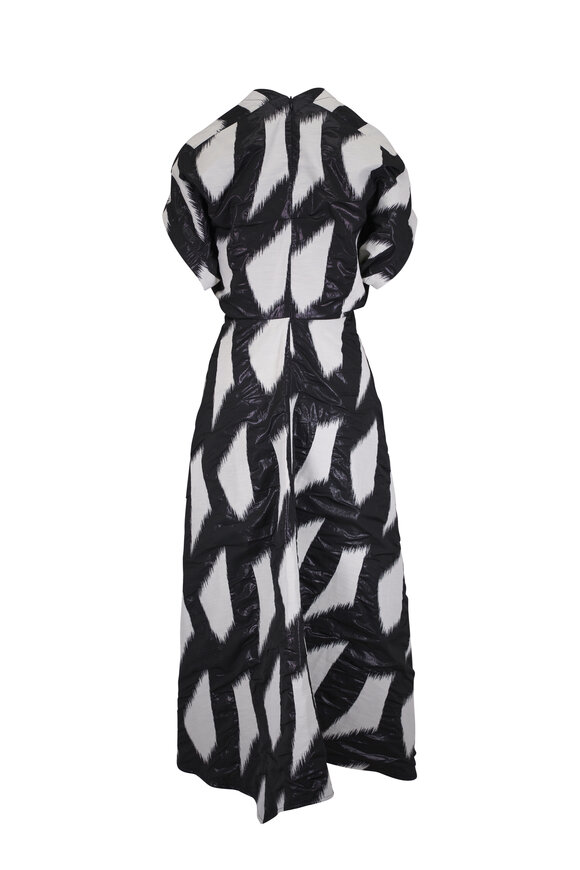 Zero + Maria Cornejo Long Aki Metallic Brushstroke Jacquard Midi Dress - view 3