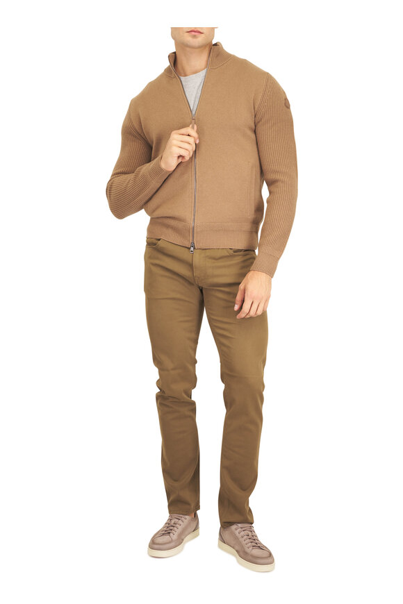 Moncler Teak Wool & Cashmere Full Zip Cardigan - view 2