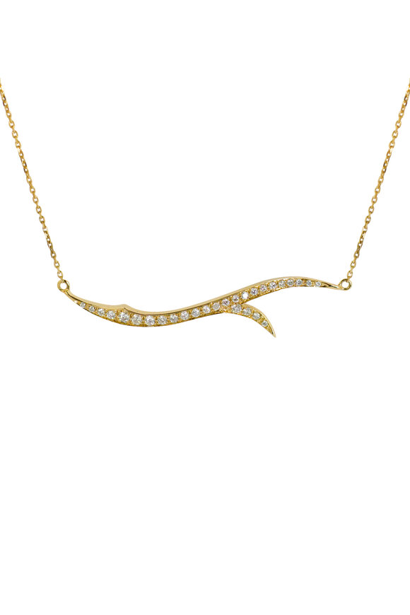 Stephen Webster 18K Yellow Gold Pavè Thorn Stem Necklace