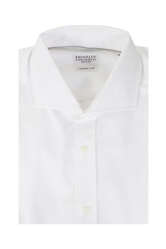 Brunello Cucinelli White Cotton Sport Shirt