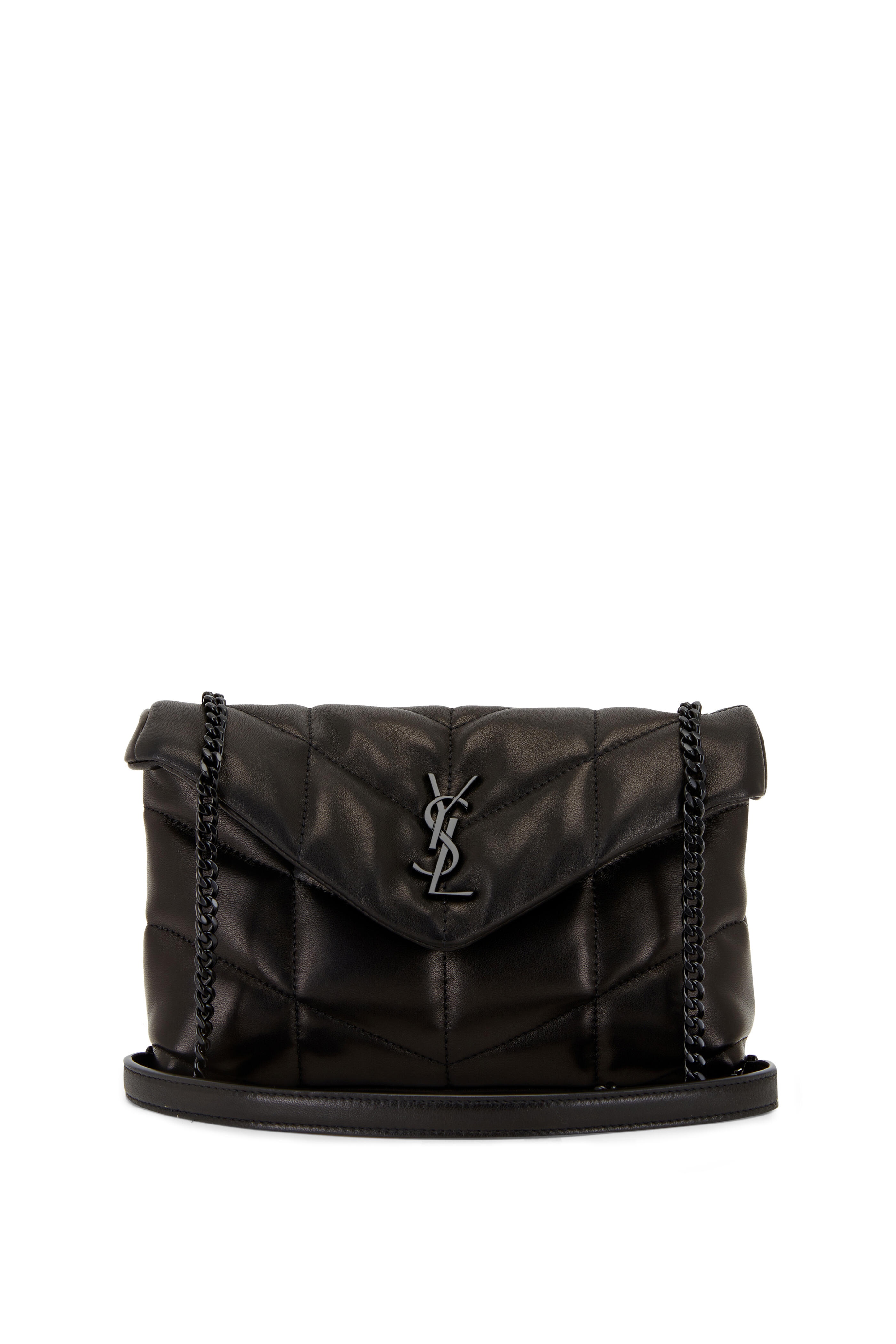 Saint Laurent - Loulou Toy Black Puff Leather Chain Shoulder Bag