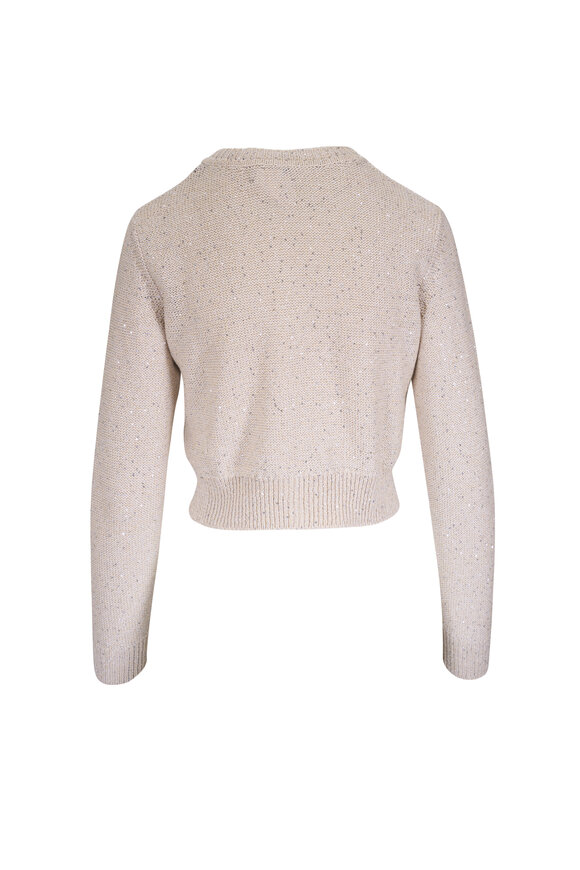 Akris - Greige Micro Sequin Cardigan