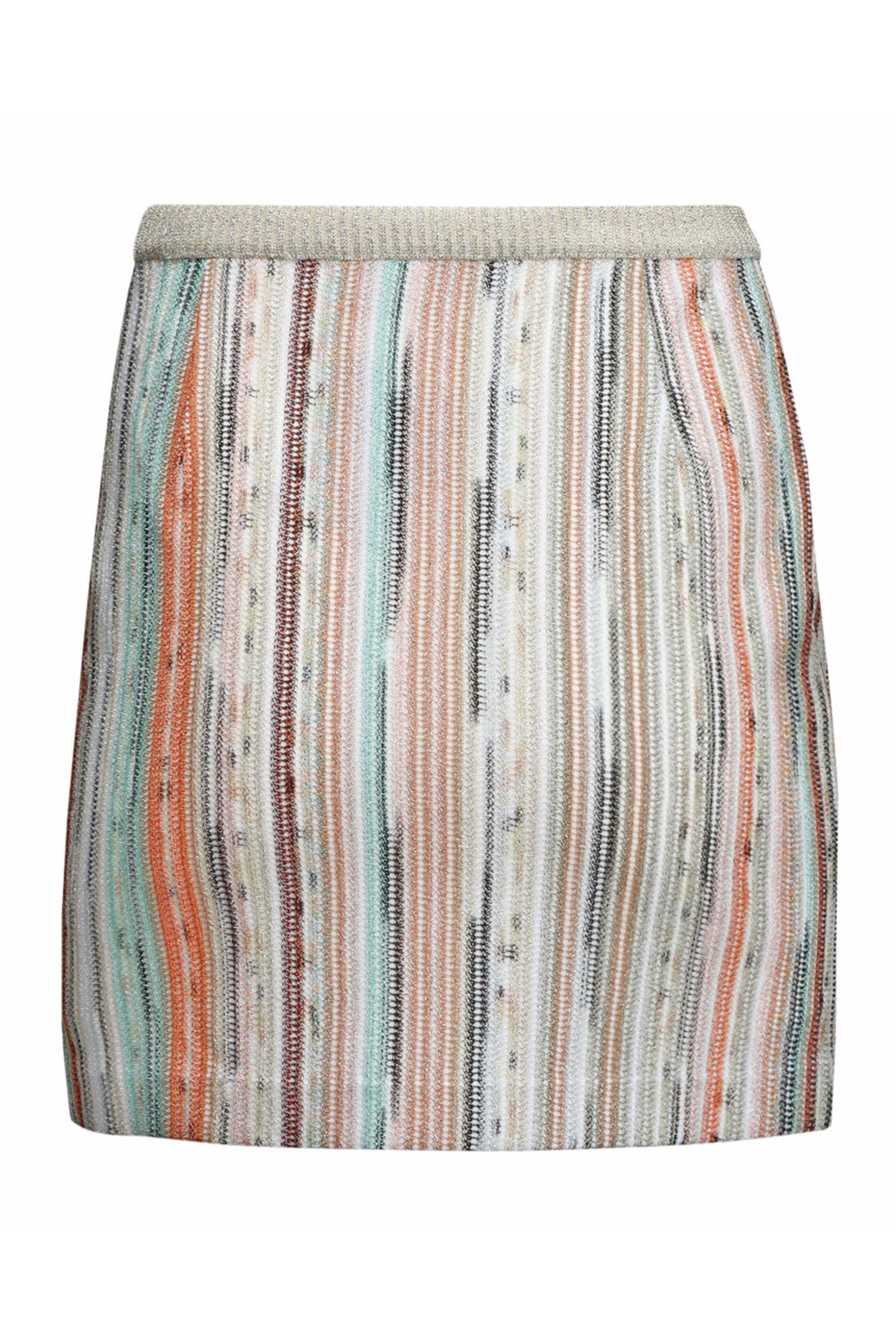 ミニスカート Missoni Orange Lame Striped Viscose Mini Skirt Missoni - Orange and Gray Stripe Lamé Mini Skirt