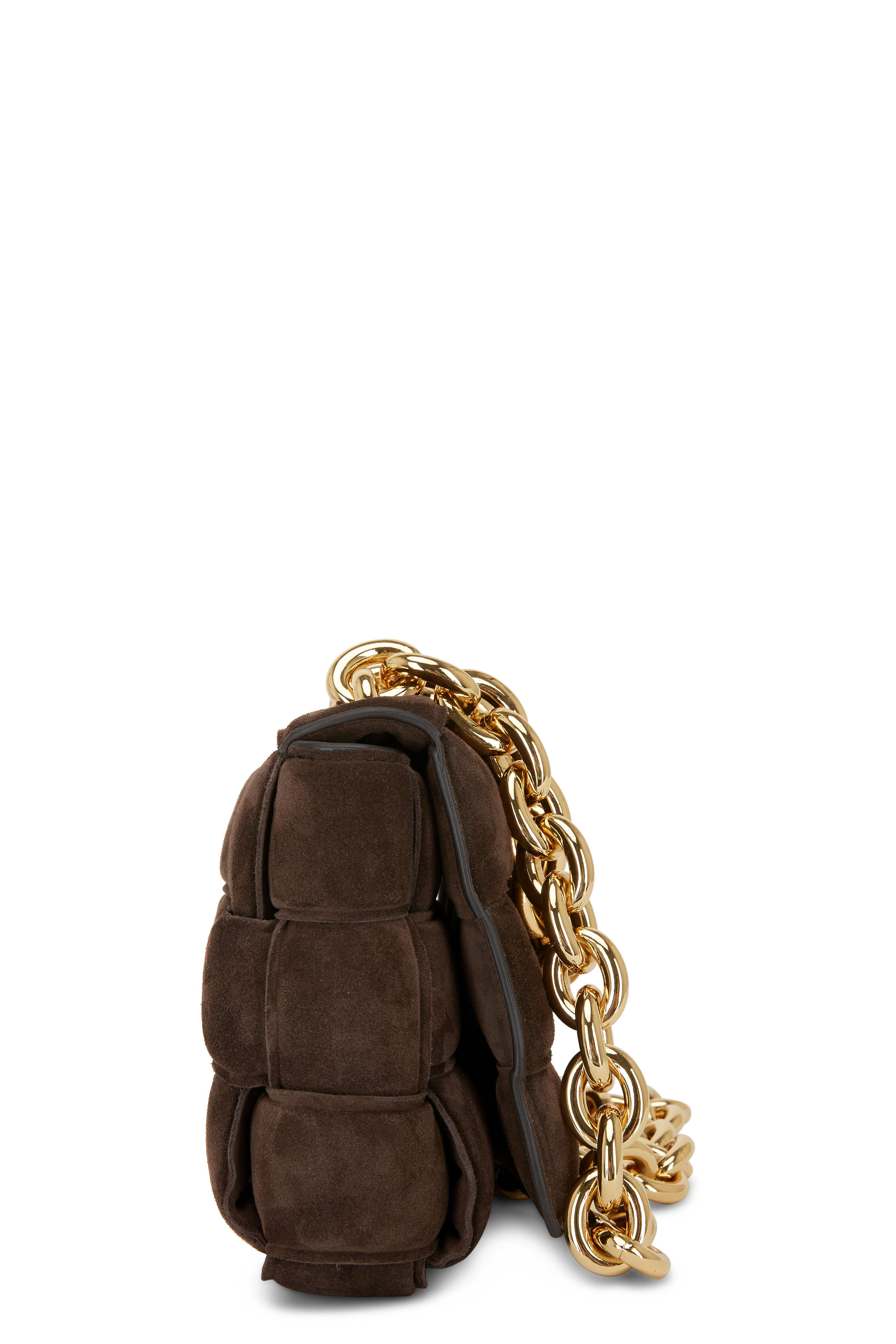 Bottega Veneta Chain Cassette Suede Crossbody Bag