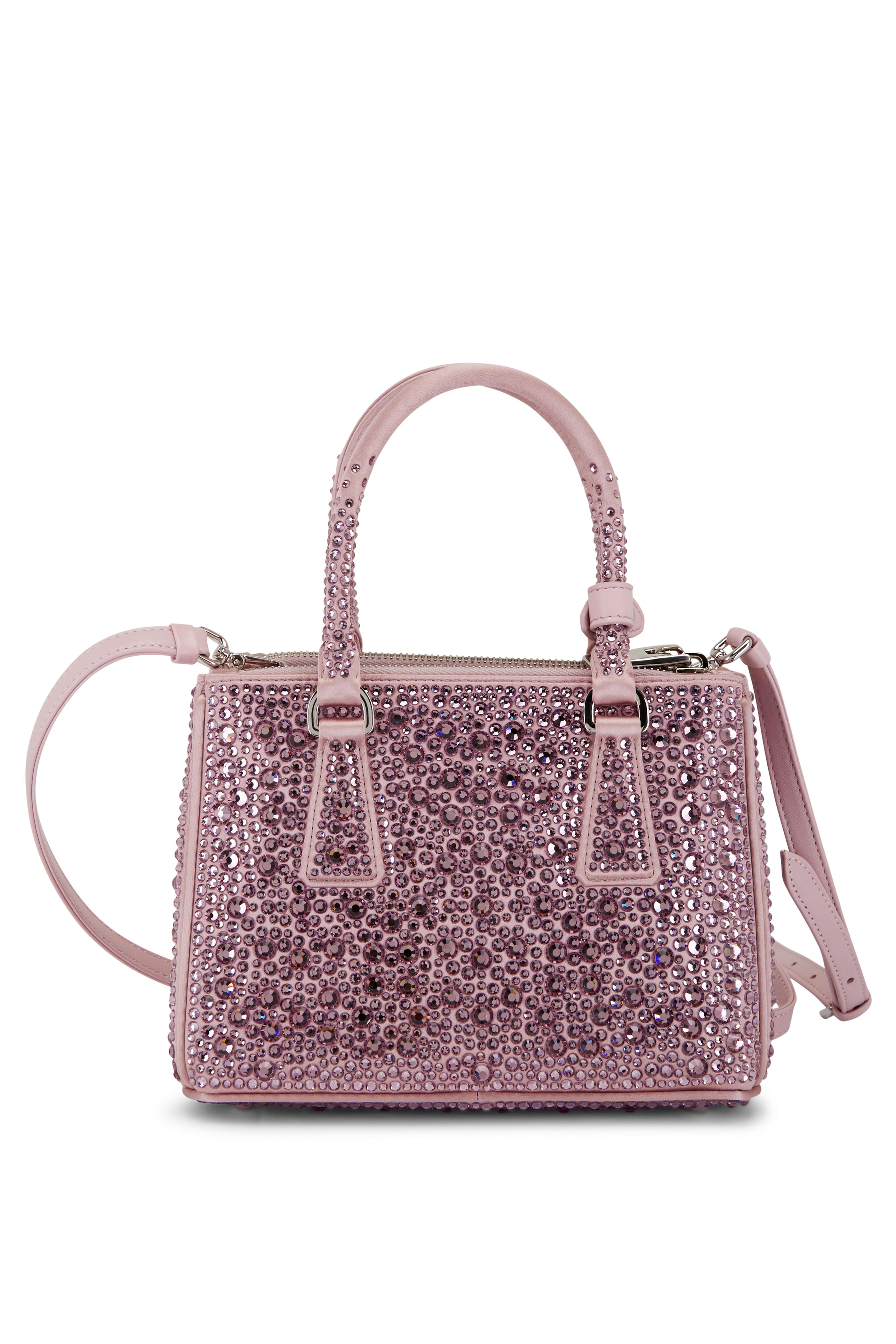 Prada Women's Pink Alabstro Galleria Crystal Small Satchel Bag | by Mitchell Stores