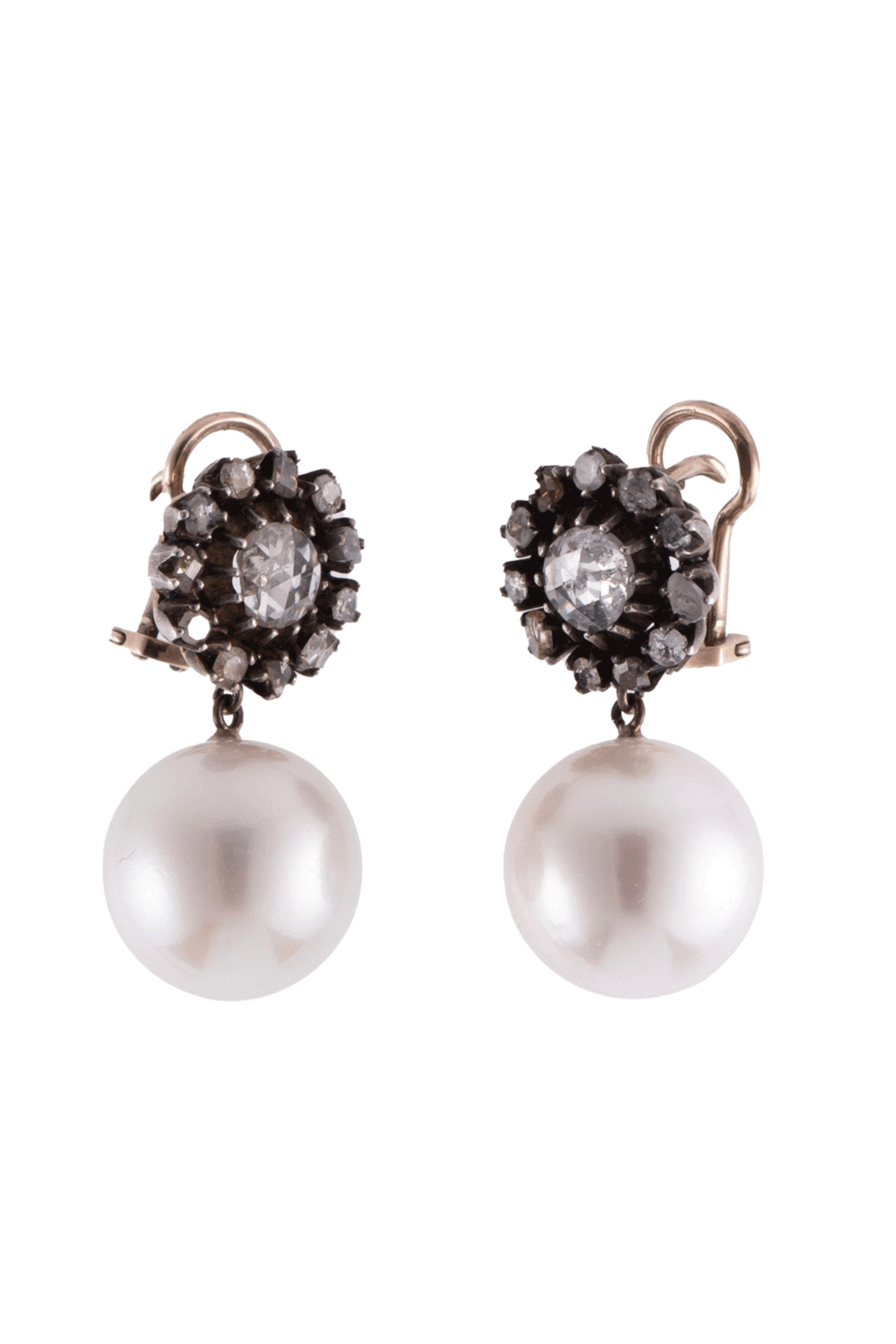 Sylva & Cie - Vintage Pearl Flower Earrings