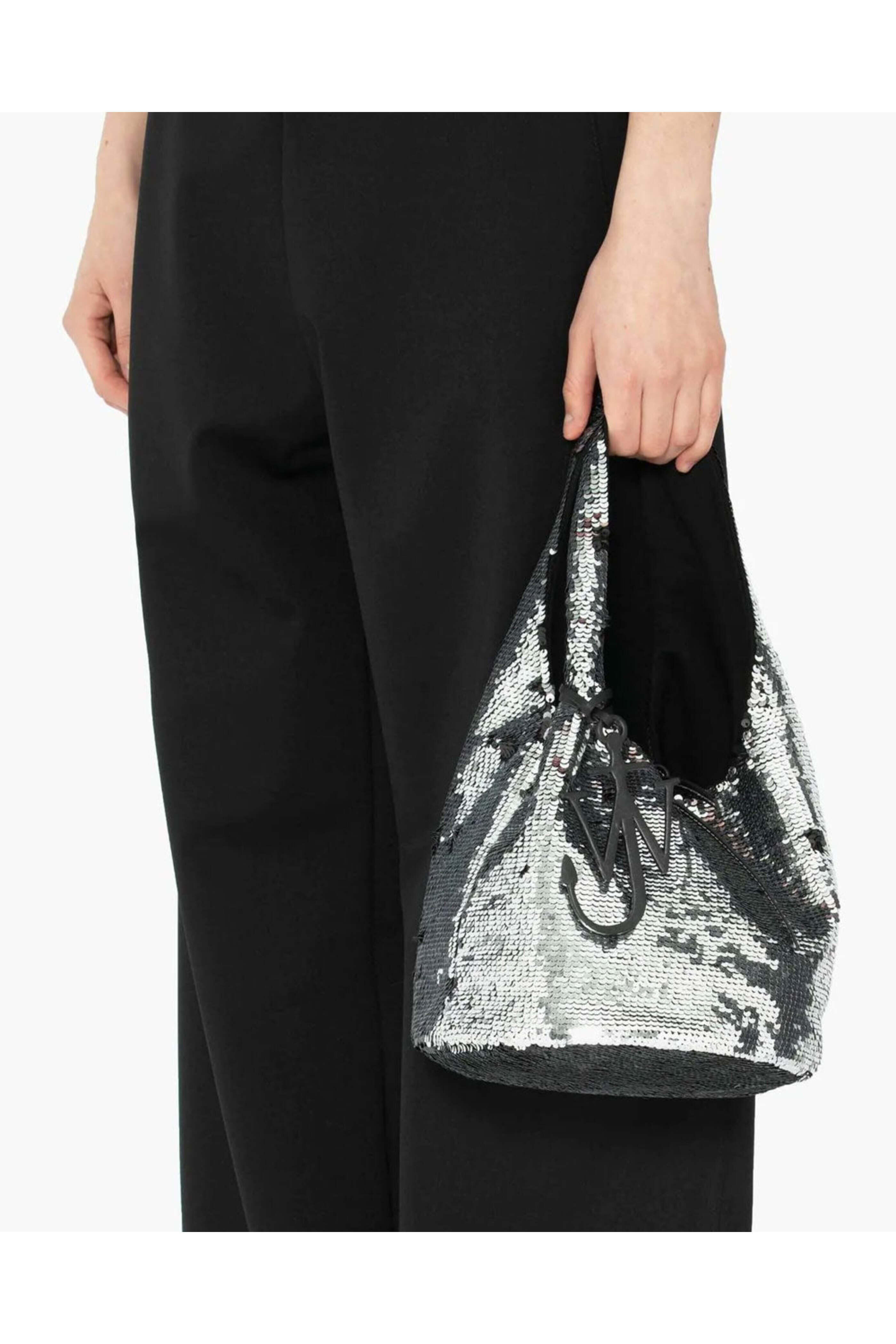 Jw Anderson - Mini Shopper Tote in Silver Sequin