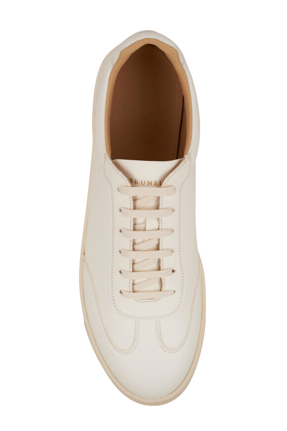 Brunello Cucinelli - White Deerskin Leather Sneaker