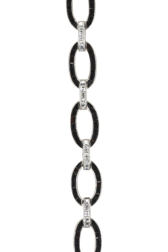 Vintage Collection - Platinum Diamond & Onyx Bracelet