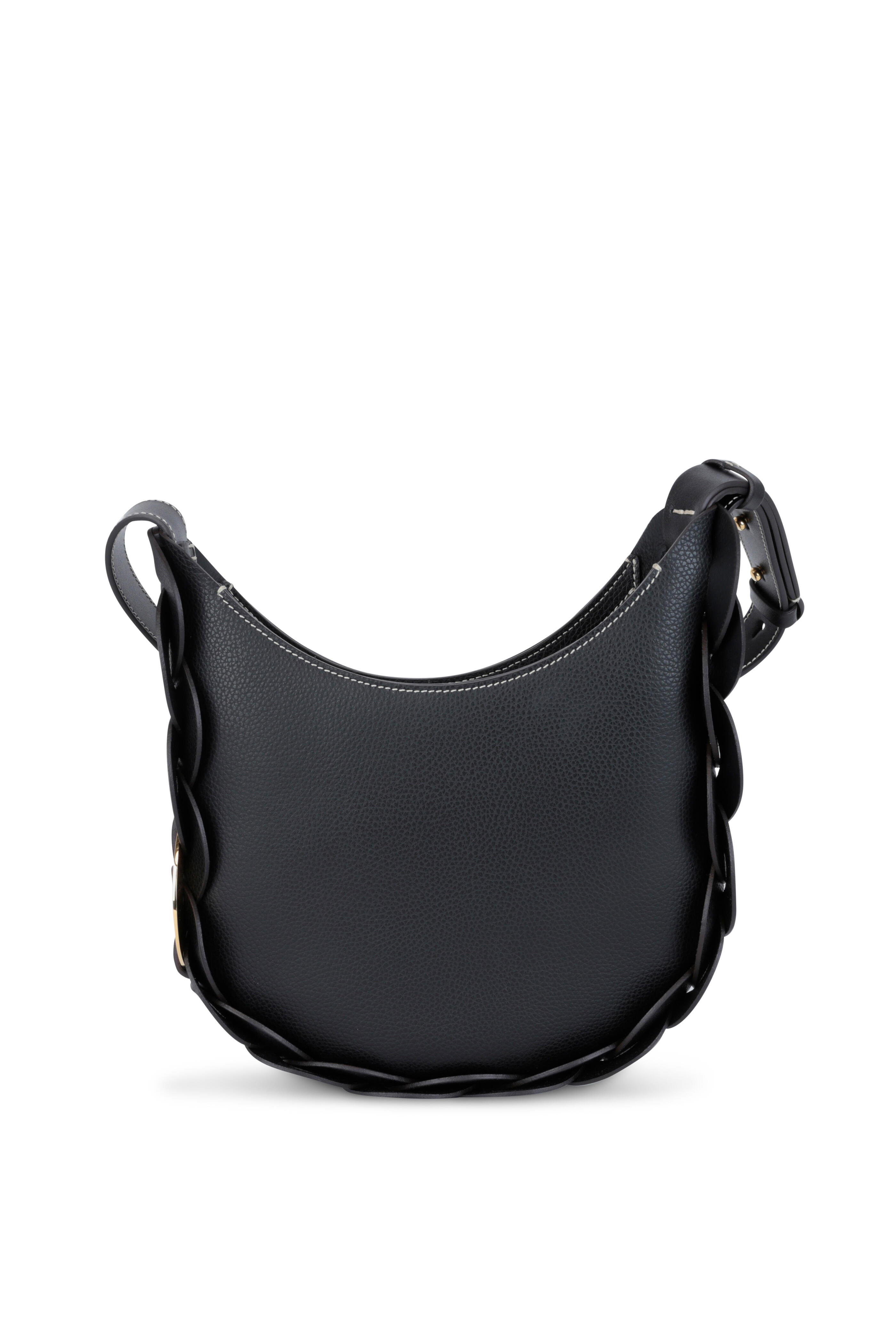 Chloé - Darryl Black Grained Leather Small Hobo Bag